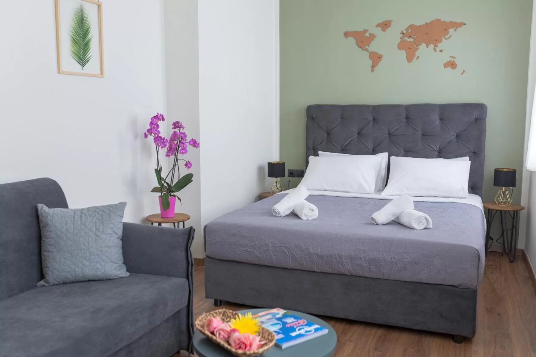 Living room, Bed in The Athens Version Luxury Suites