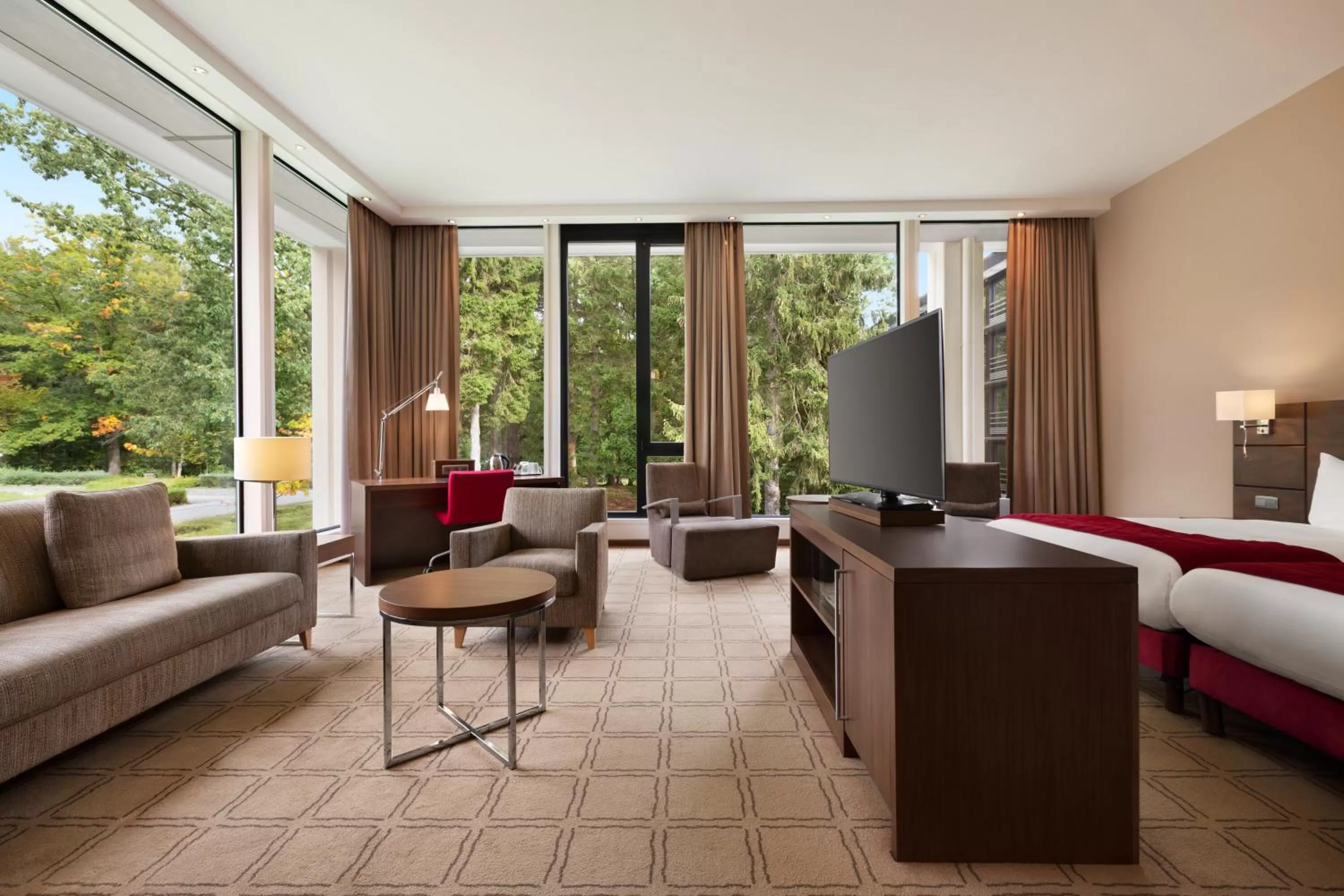 Seating area, Bed in Hotel Dolce La Hulpe Brussels