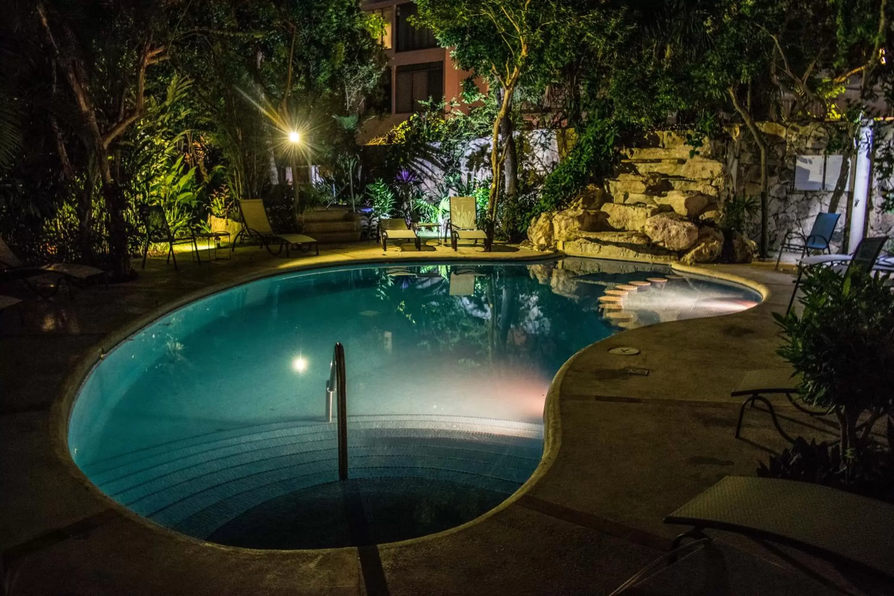 Night, Swimming Pool in Riviera Maya Suites