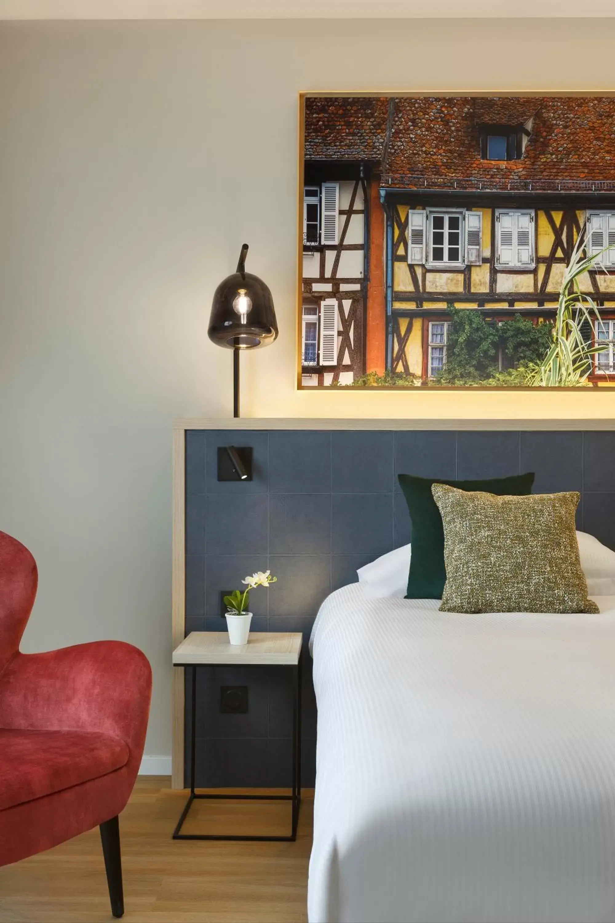 Bed in Citadines Eurometropole Strasbourg Bed in Citadines Eurometropole Strasbourg