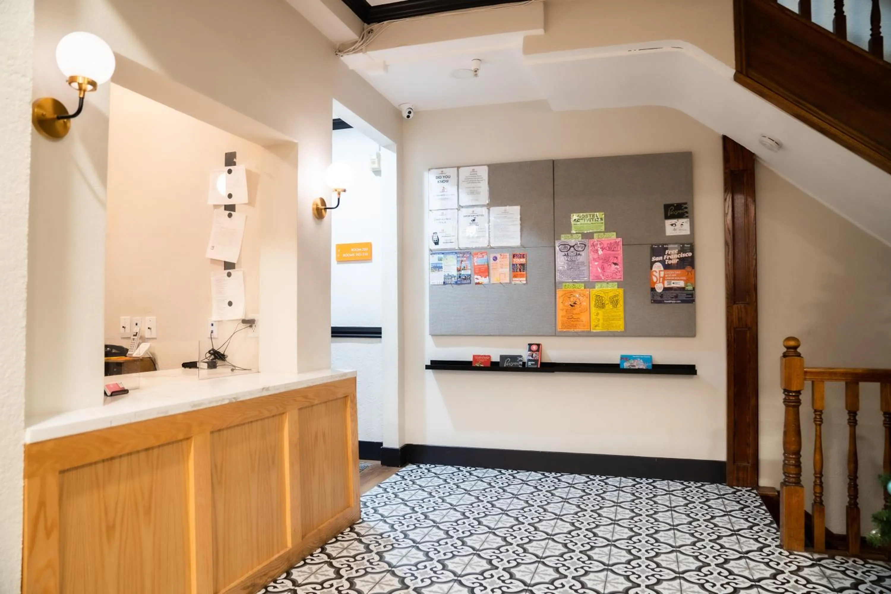 Lobby or reception in Amsterdam Hostel