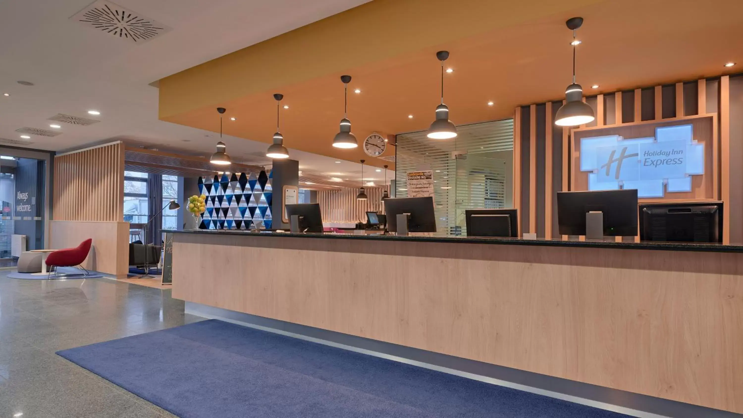 Property building, Lobby/Reception in Holiday Inn Express Frankfurt Messe, an IHG Hotel