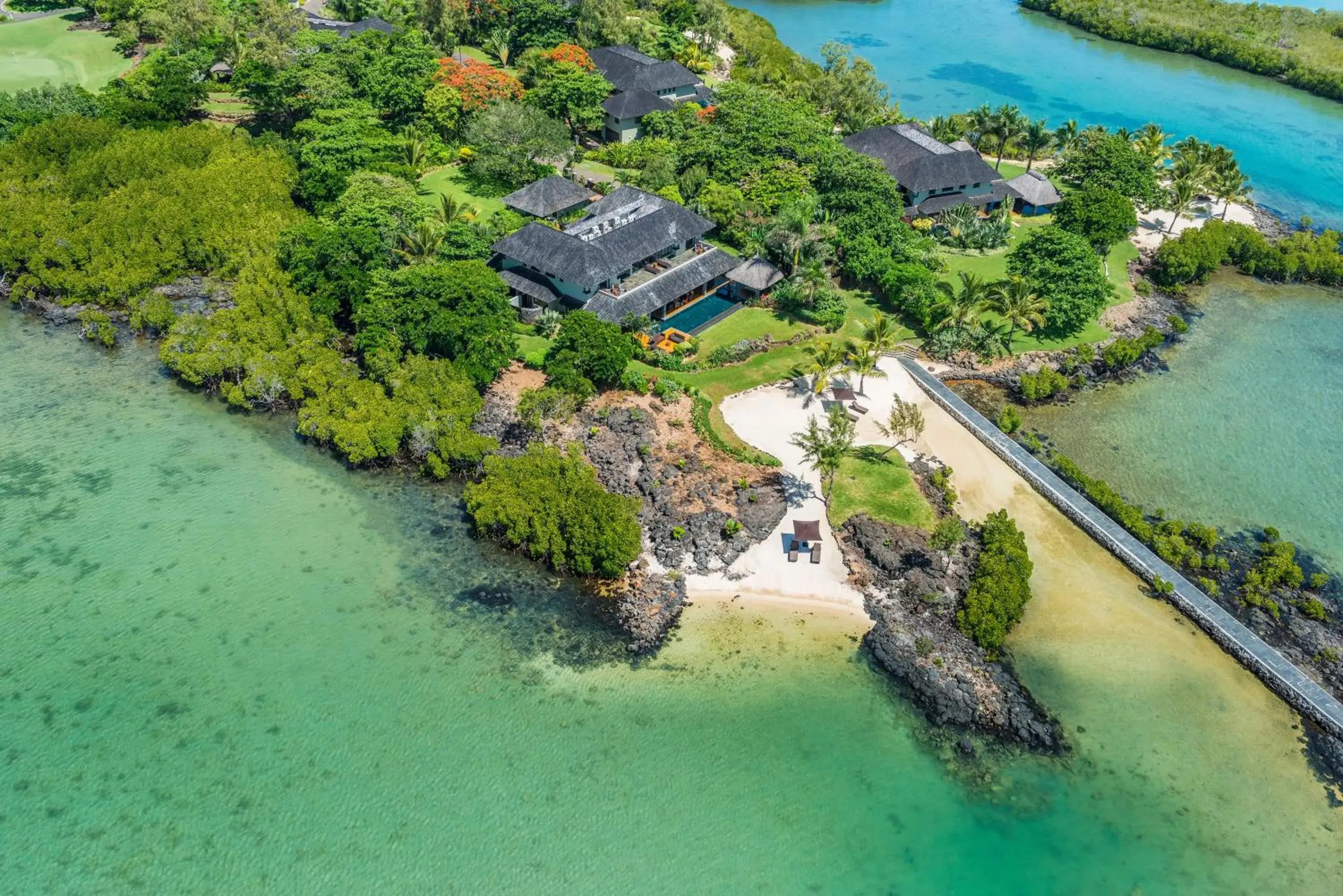 Sea view, Bird's-eye View in Four Seasons Resort Mauritius at Anahita