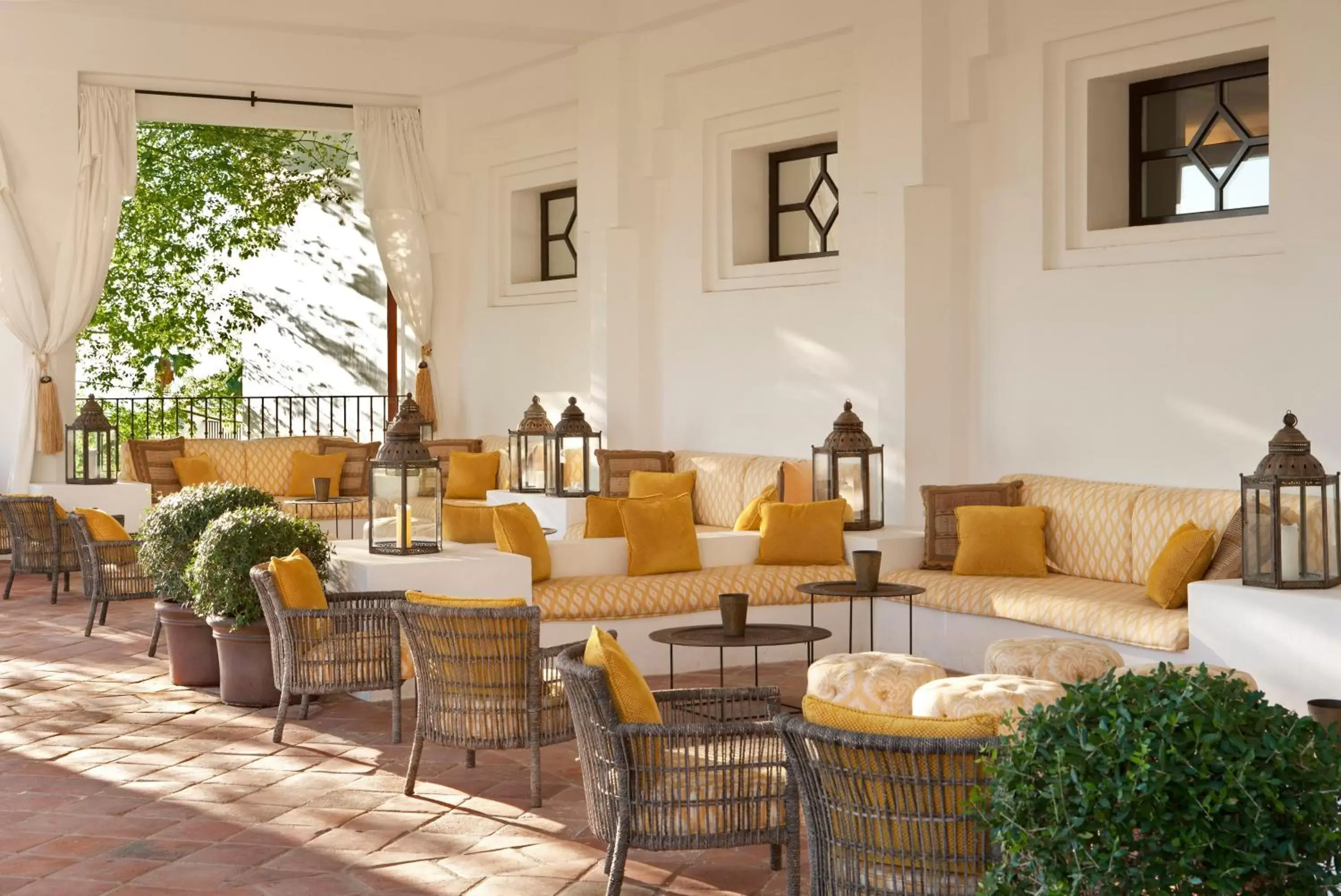 Balcony/Terrace, Lounge/Bar in Finca Cortesin Hotel Golf & Spa