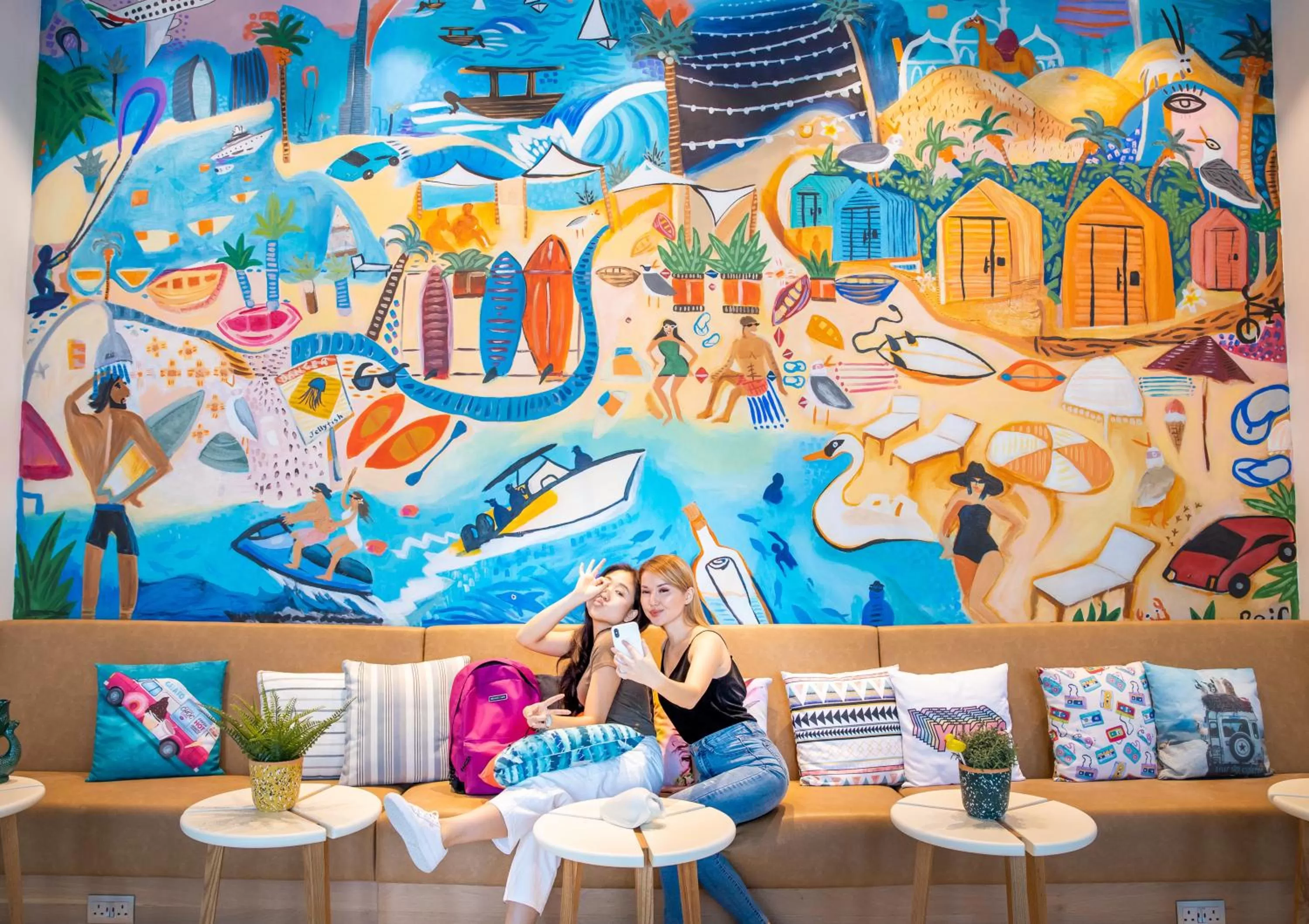 Seating area in Rove La Mer Beach, Jumeirah