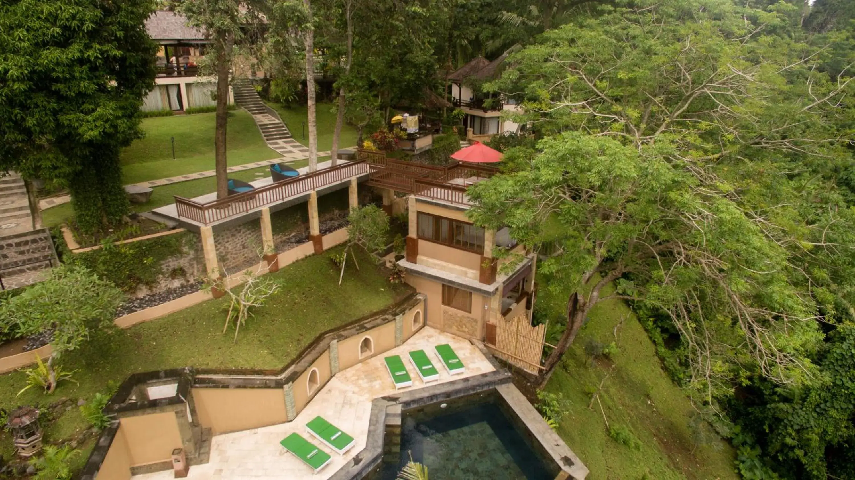 Balcony/Terrace, Pool View in Beji Ubud Resort