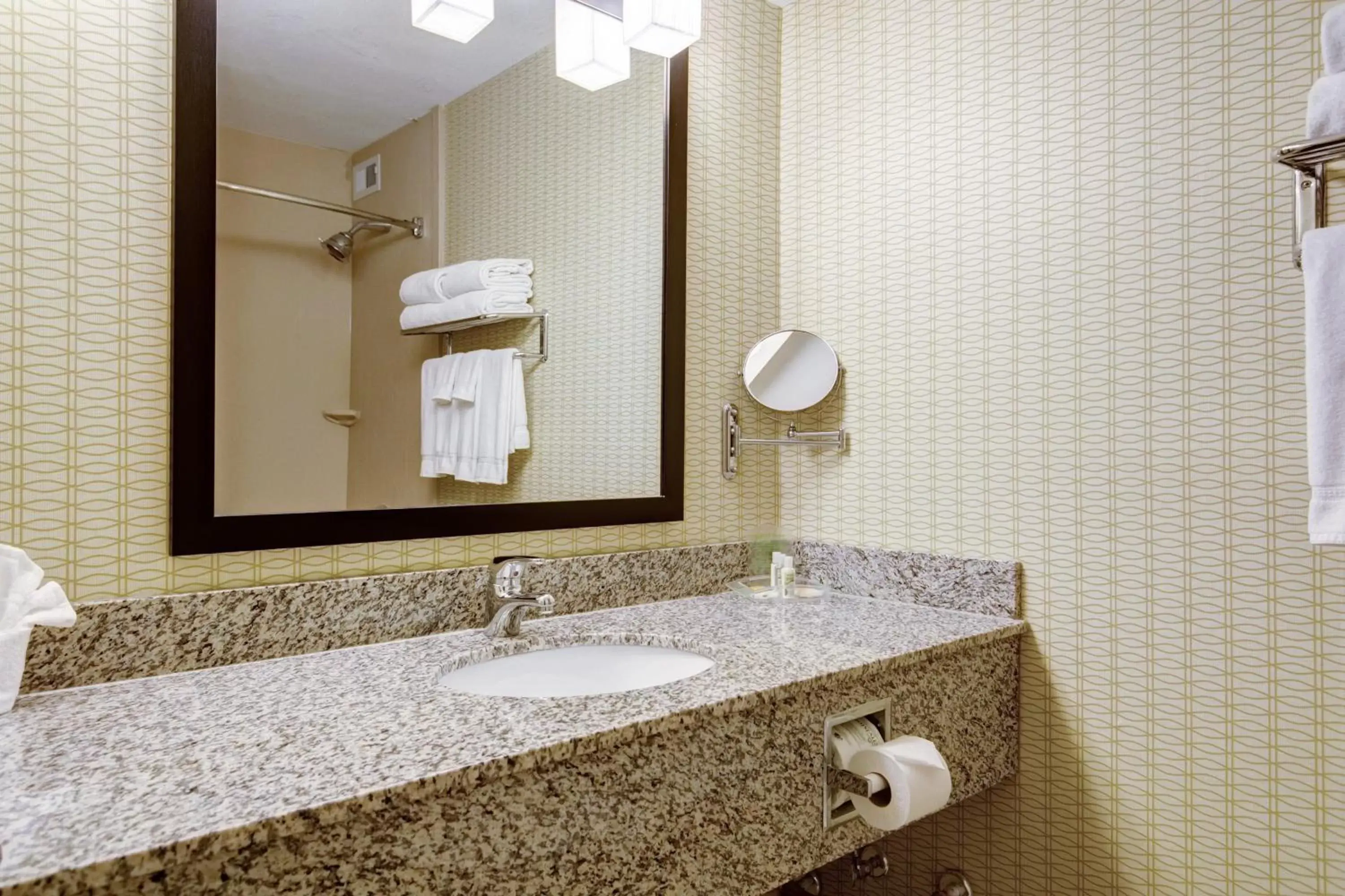 Toilet, Bathroom in Holiday Inn St. Louis Airport West Earth City, an IHG Hotel