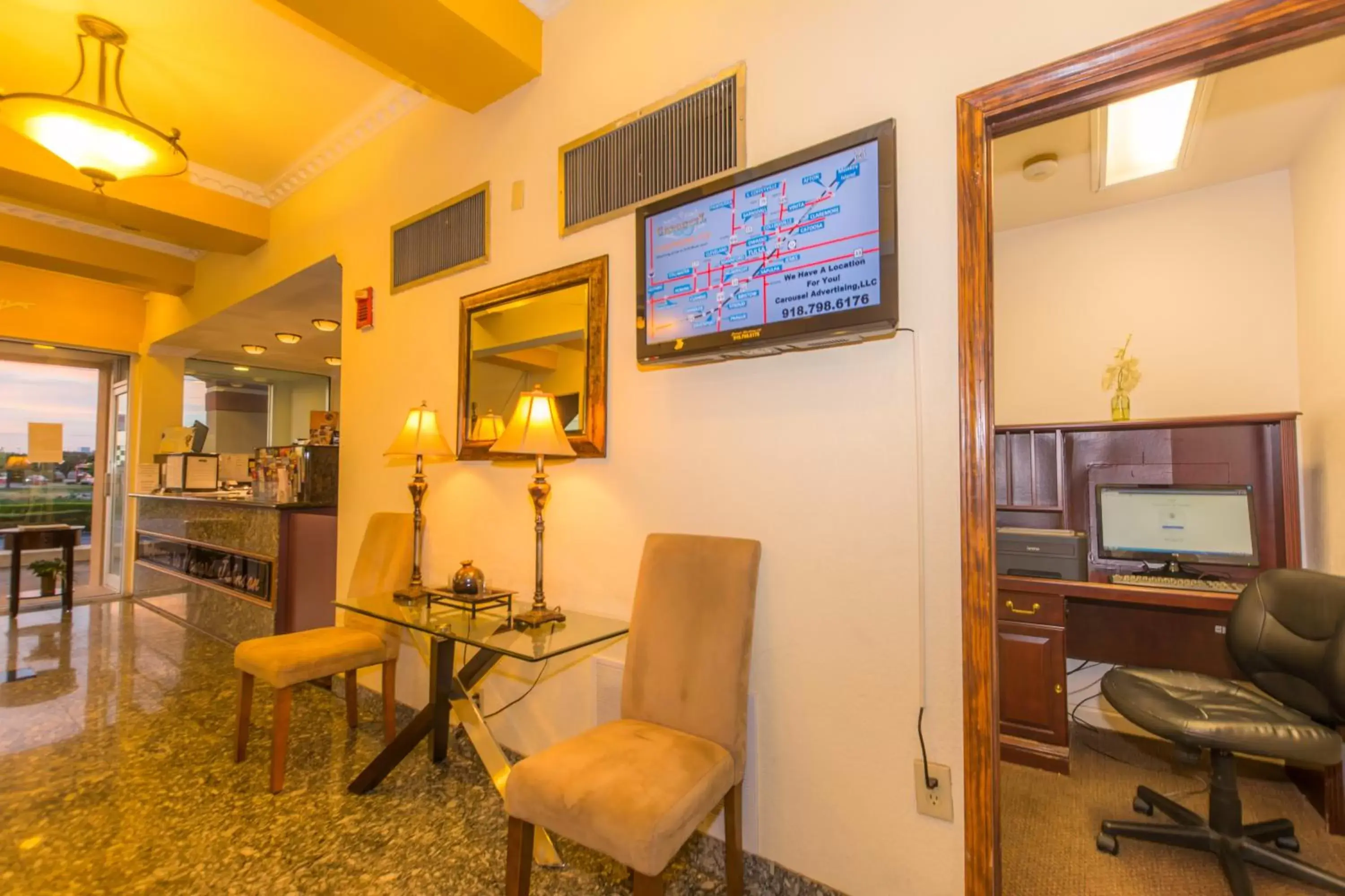 Lobby or reception in Howard Johnson by Wyndham Oklahoma City OKC Airport, Fairgrounds, I40 Lobby or reception in Howard Johnson by Wyndham Oklahoma City OKC Airport, Fairgrounds, I40
