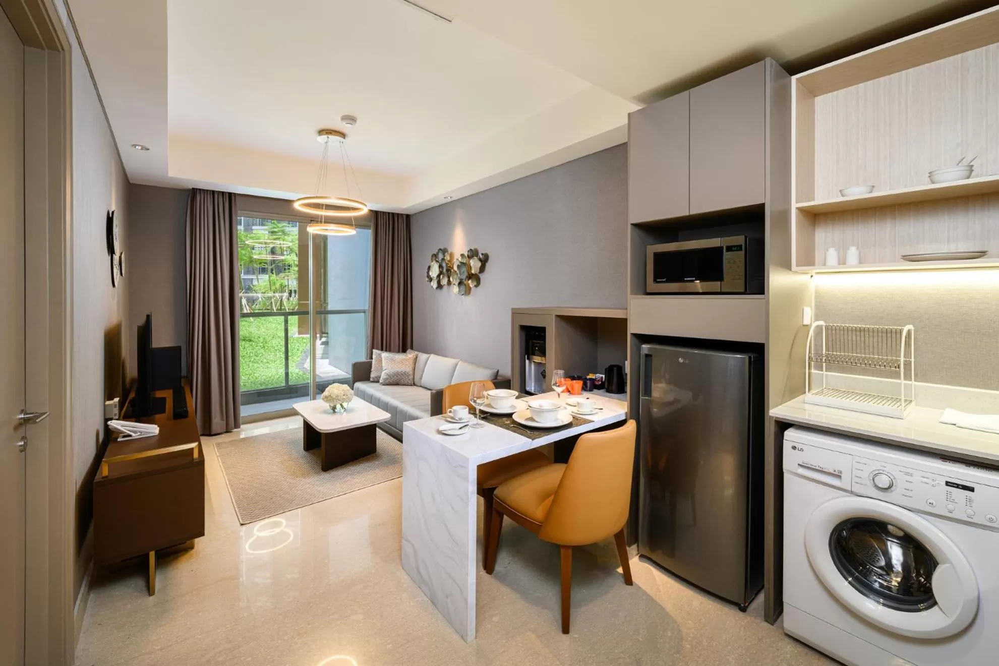 Living room in Oakwood Apartments PIK Jakarta