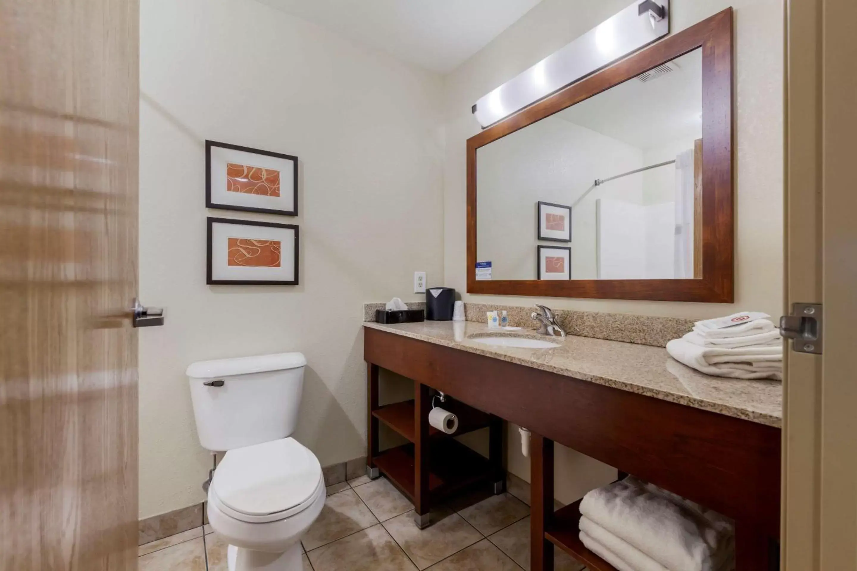 Bedroom, Bathroom in Comfort Suites Johnson Creek Conference
