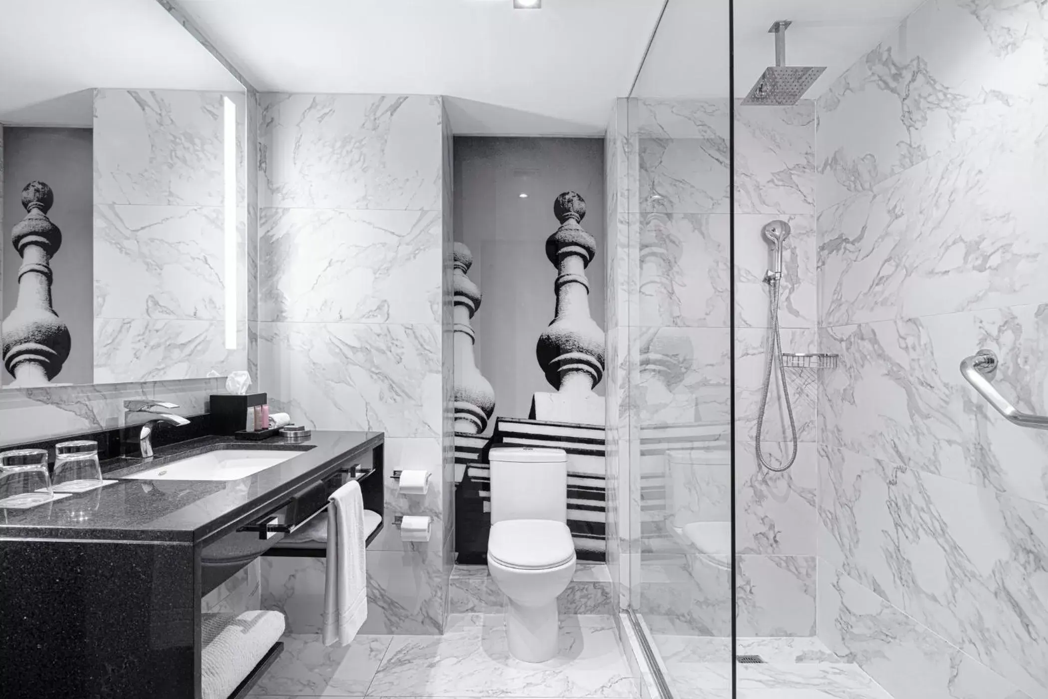 Bathroom in Renaissance Santiago by Marriott