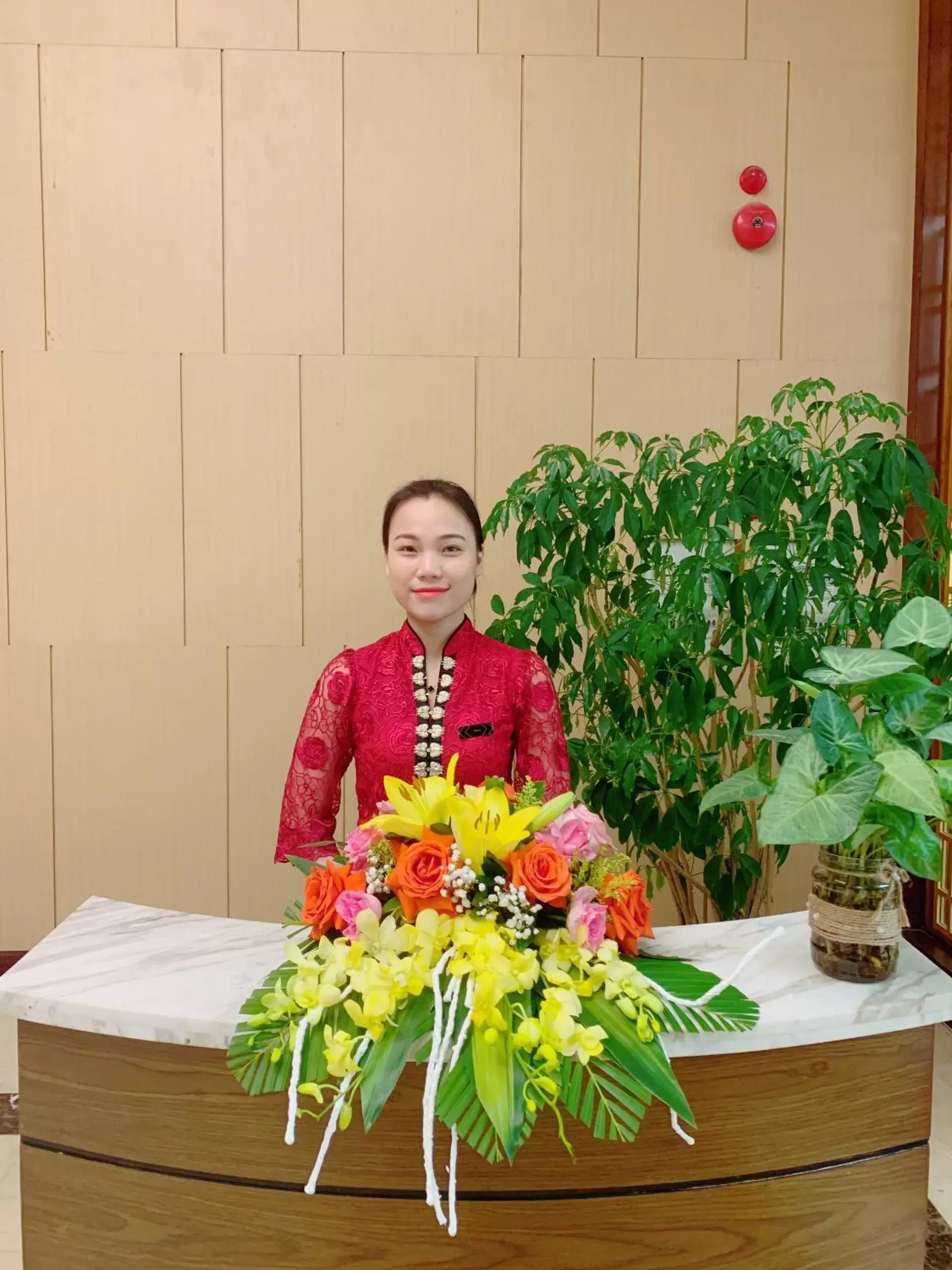 Staff in Muong Thanh Luxury Nhat Le Hotel