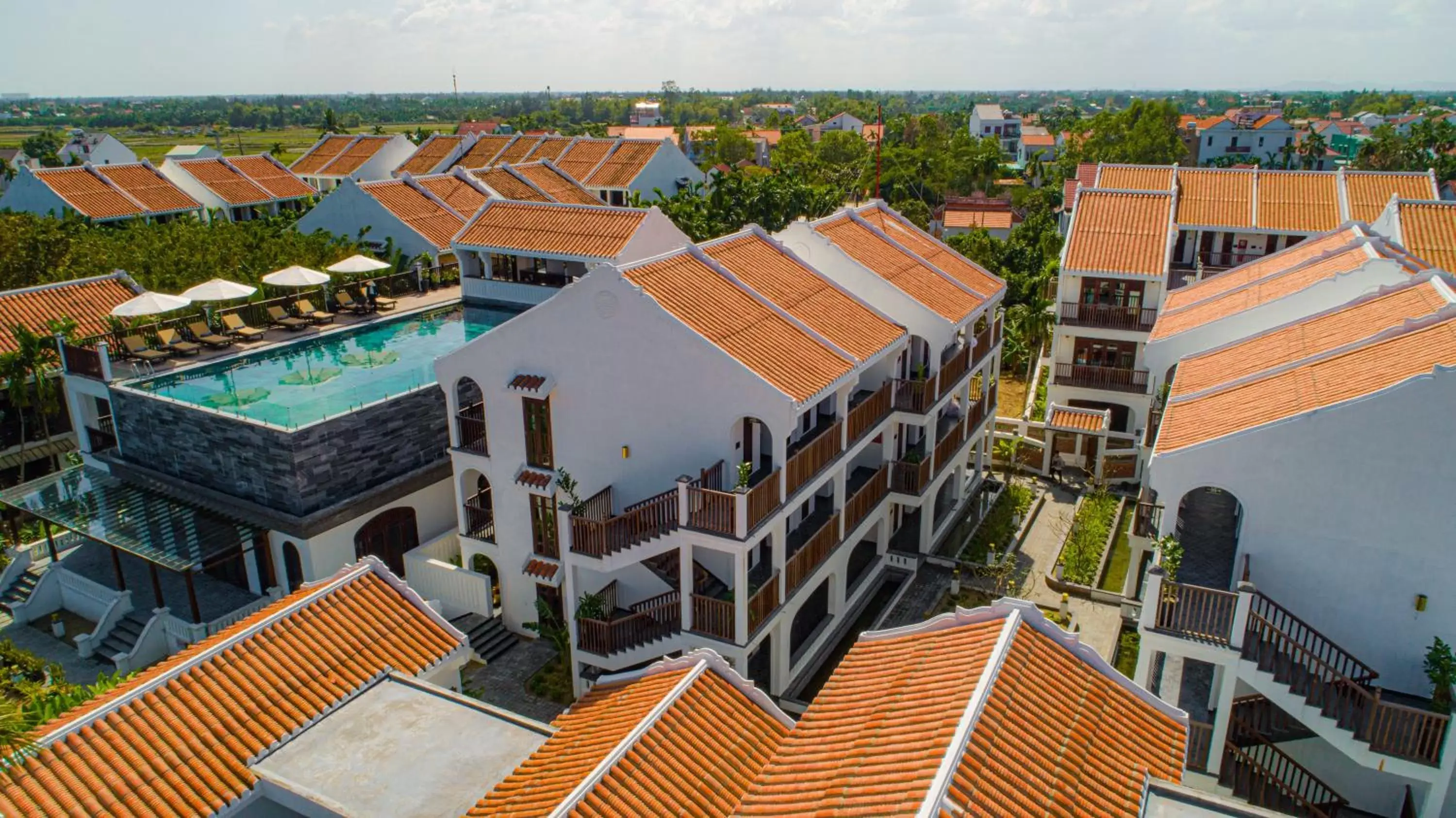 Swimming pool, Bird's-eye View in Legacy Hoi An Resort - formerly Ancient House Village Resort & Spa