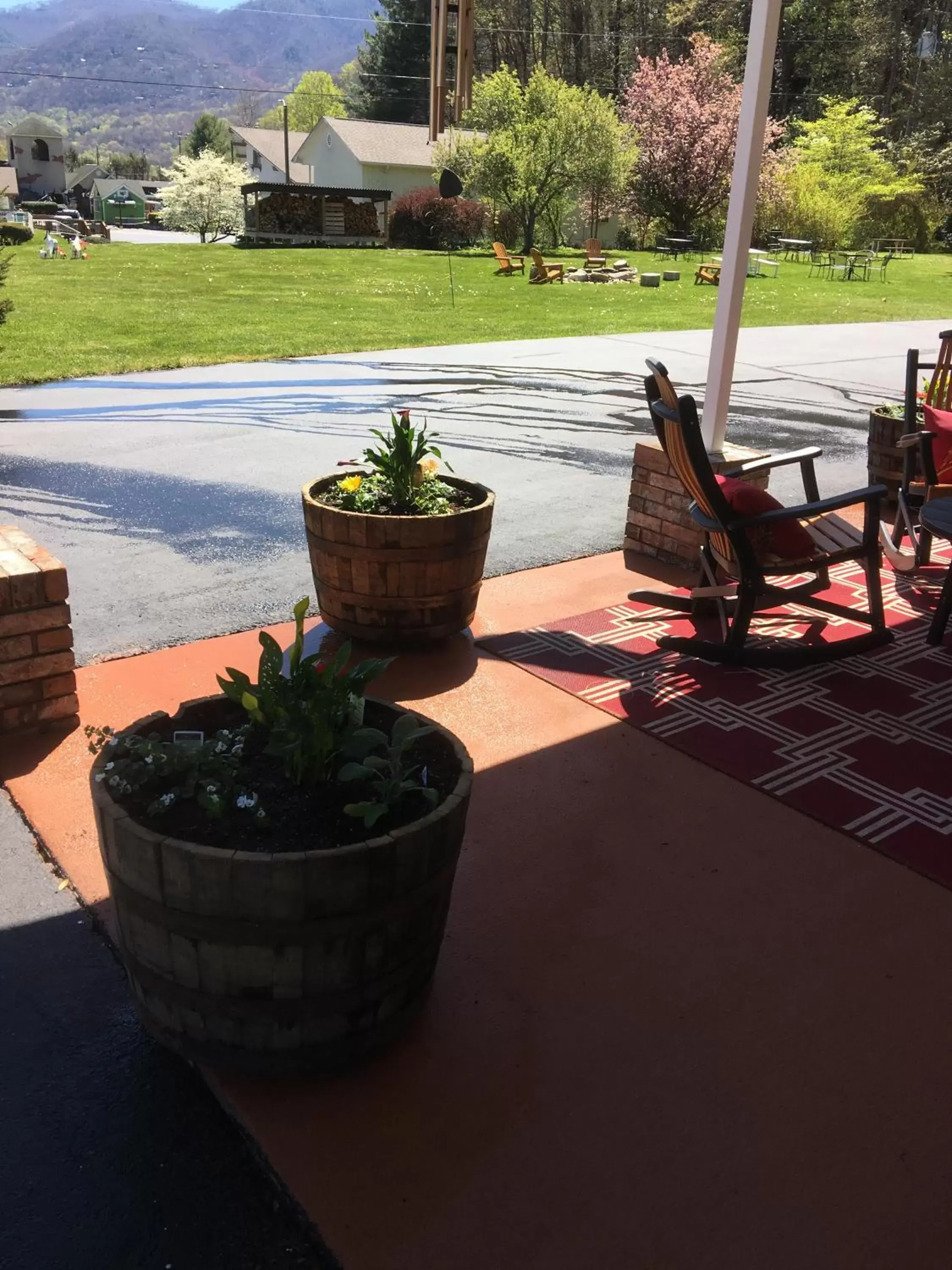 Patio, Swimming Pool in Cardinal Inn