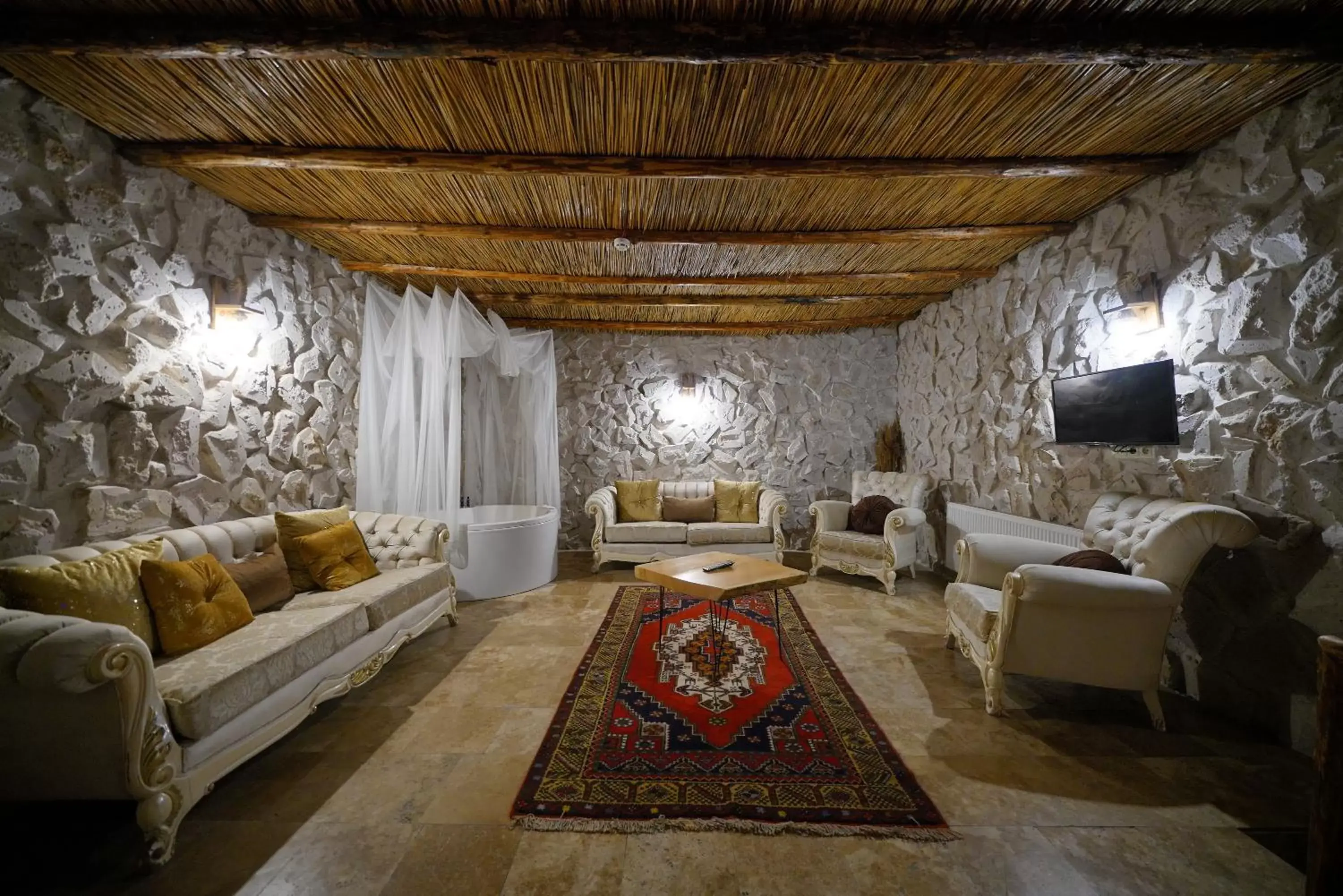 TV and multimedia, Seating Area in Cappadocia Nar Cave House & Hot Swimming Pool
