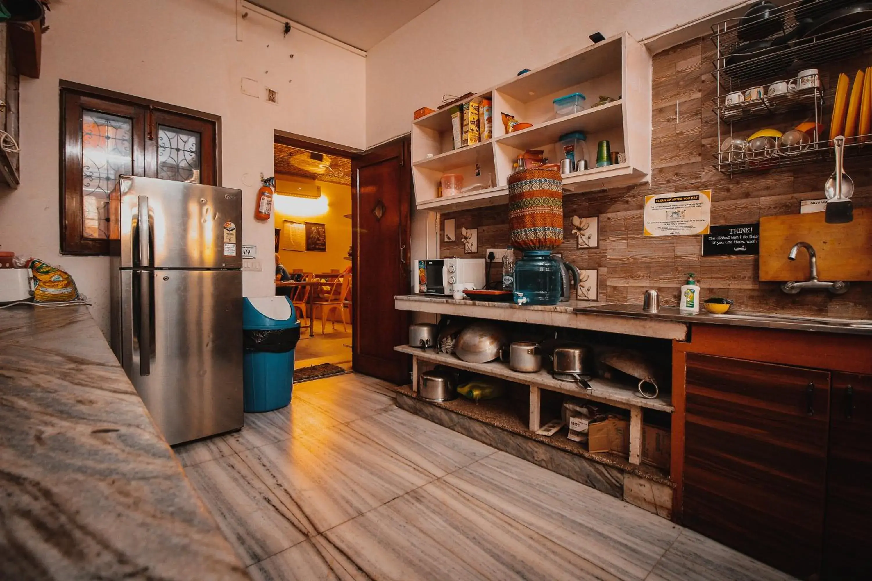 Communal kitchen, Kitchen/Kitchenette in Moustache Hostel Delhi