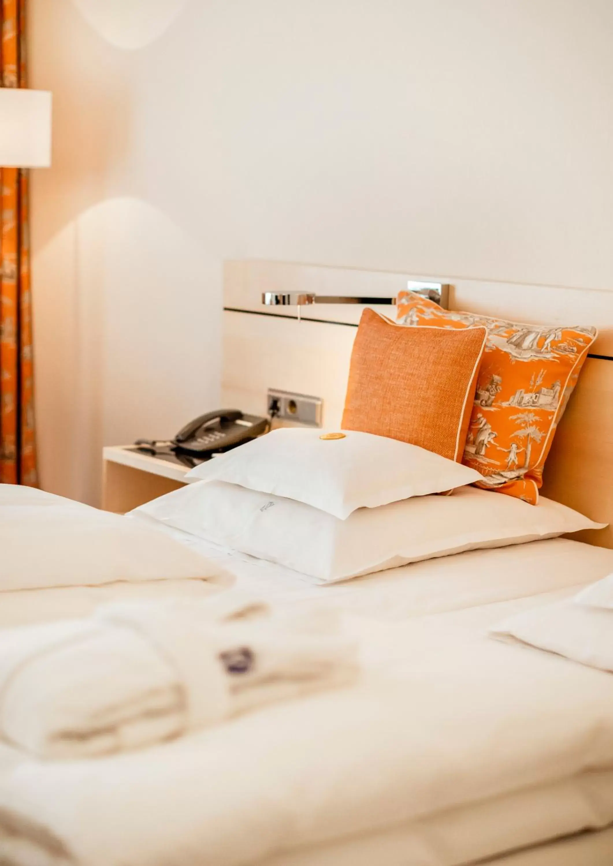 Decorative detail, Bed in Hotel Bayerischer Hof Decorative detail, Bed in Hotel Bayerischer Hof