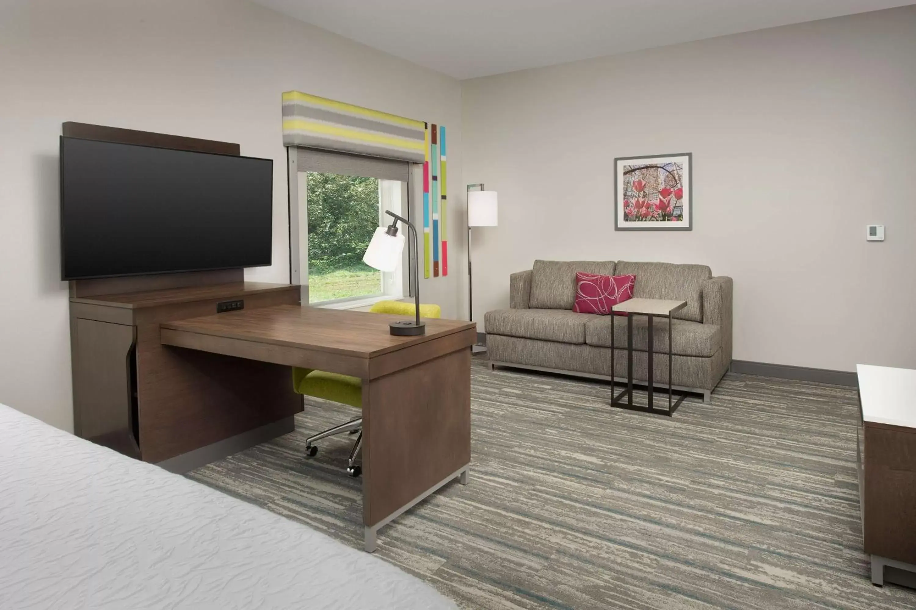 Living room, TV/Entertainment Center in Hampton Inn & Suites Charlotte Airport Lake Pointe