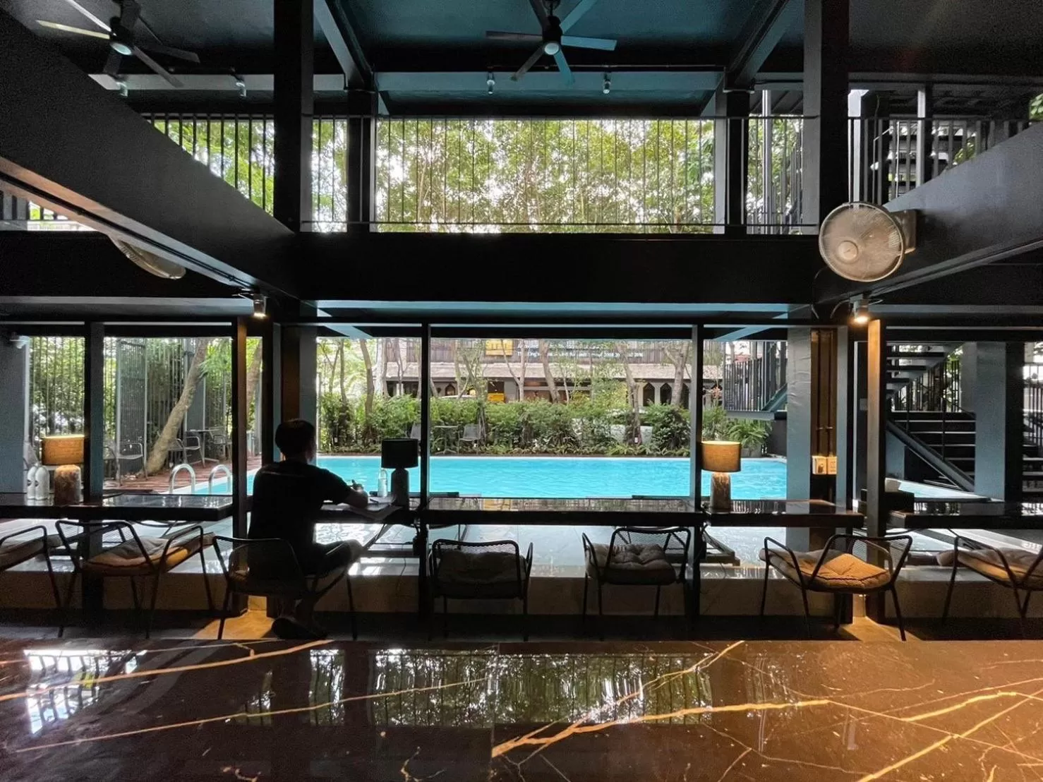 Pool view in POR Santitham