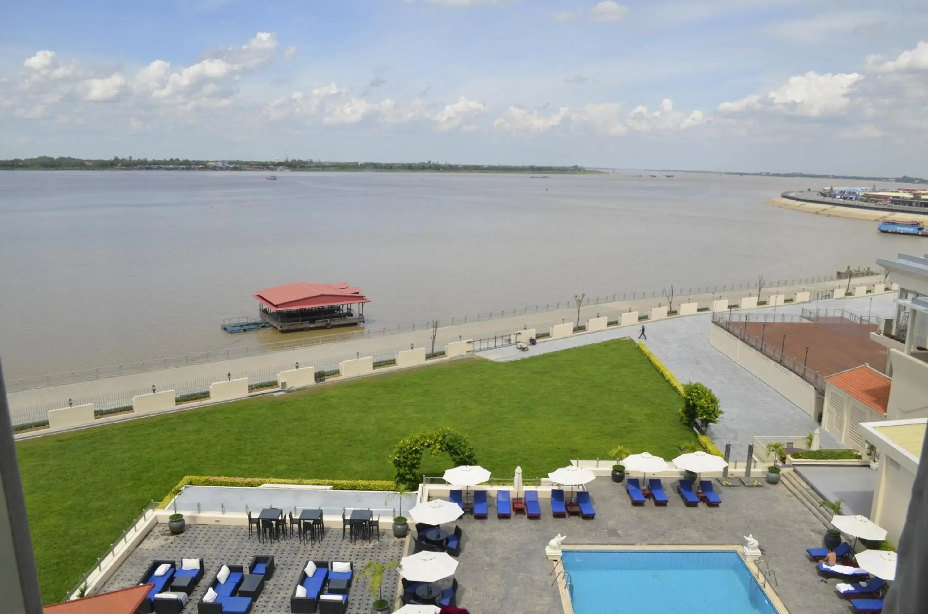 River view, Bird's-eye View in Hotel Cambodiana