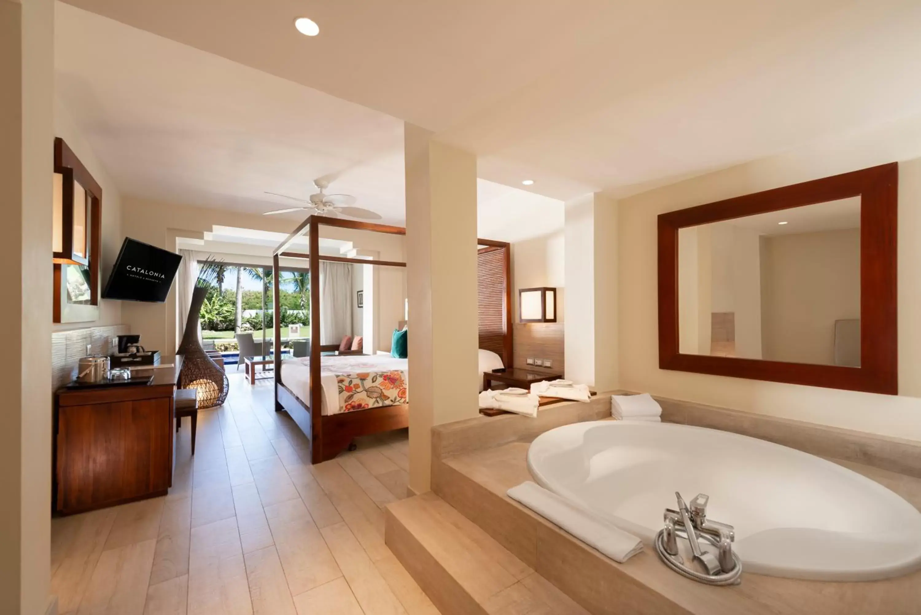 Bed, Bathroom in Catalonia Royal Bavaro - All Inclusive - Adults Only