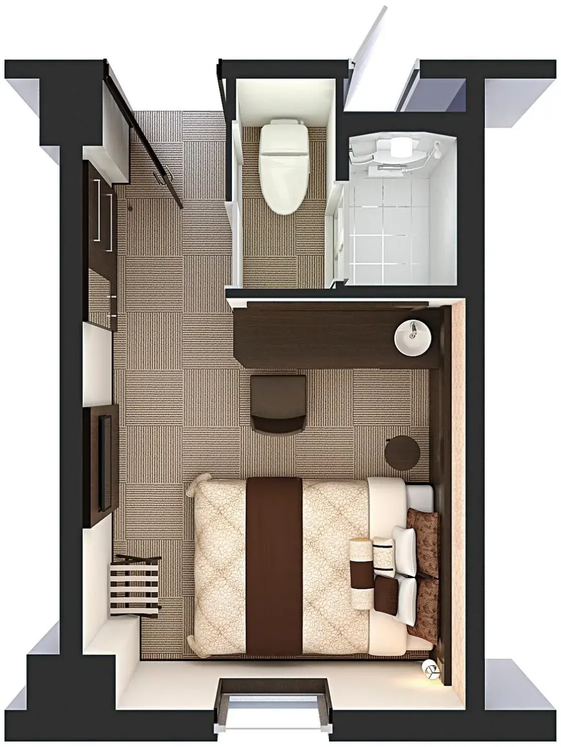 Bed, Floor Plan in Kuretake Inn Premium Shizuoka Ekimae