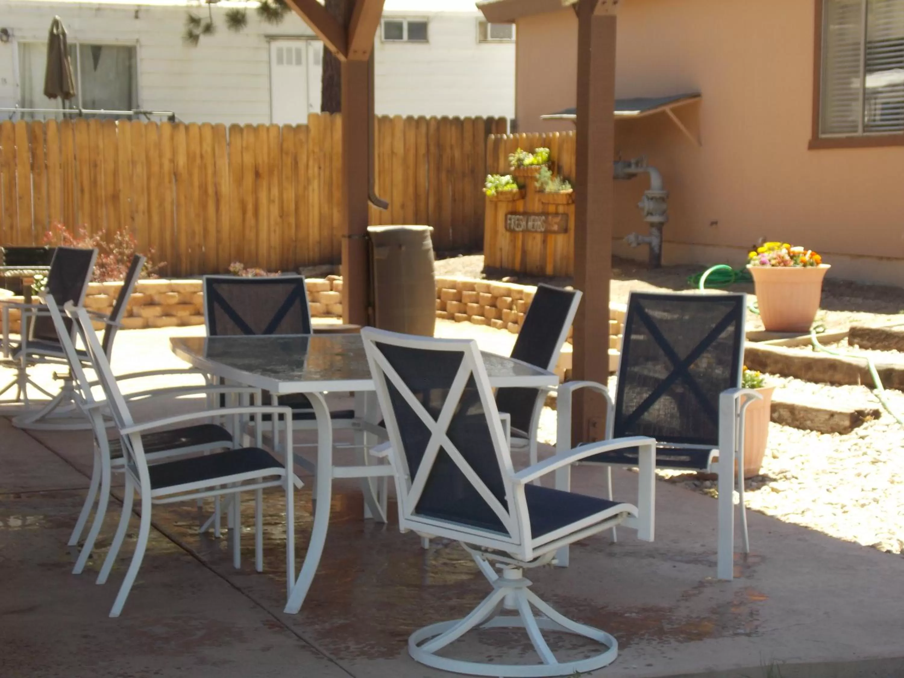 Patio in Vintage Lakeside Inn