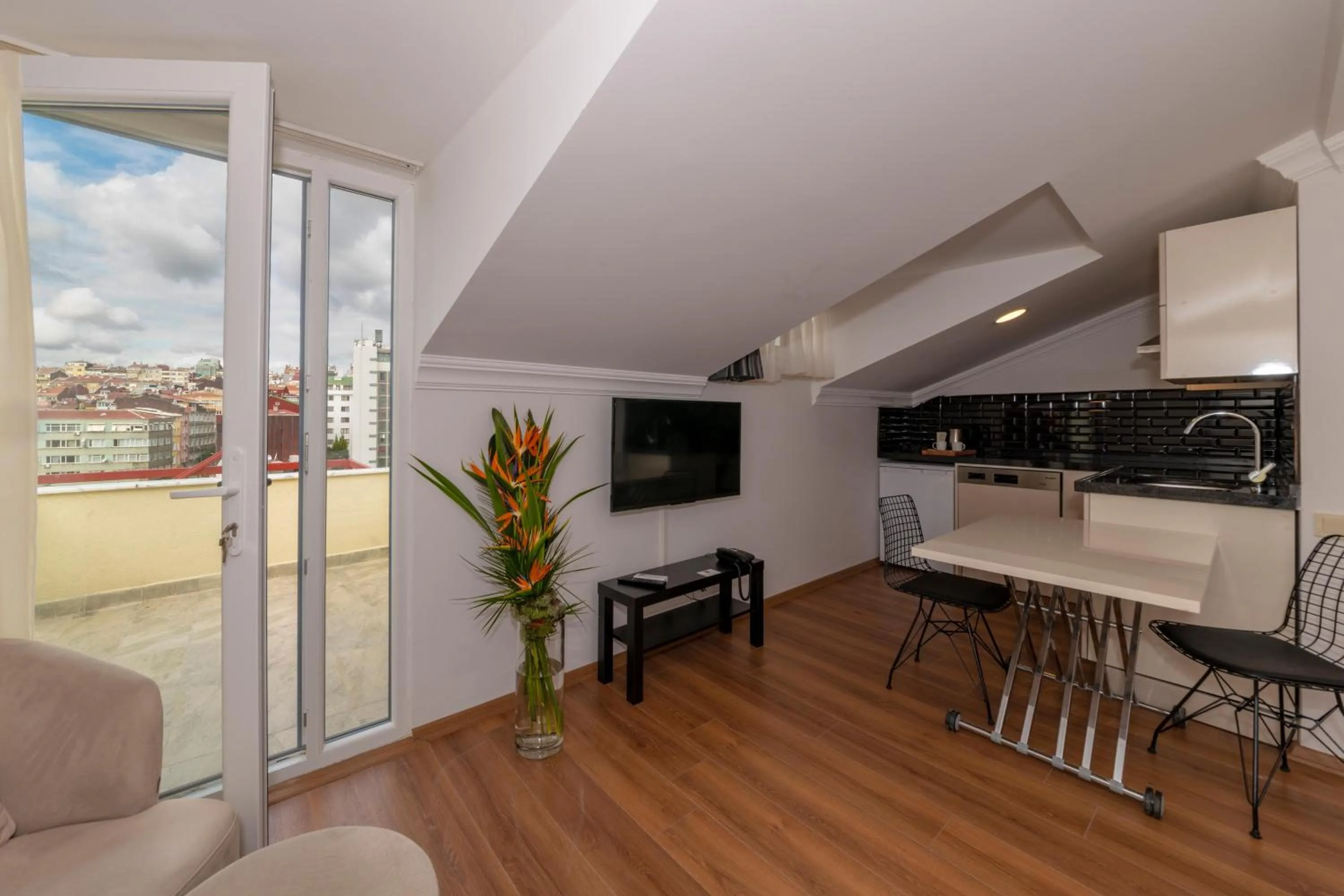 Seating area in Joy Suites