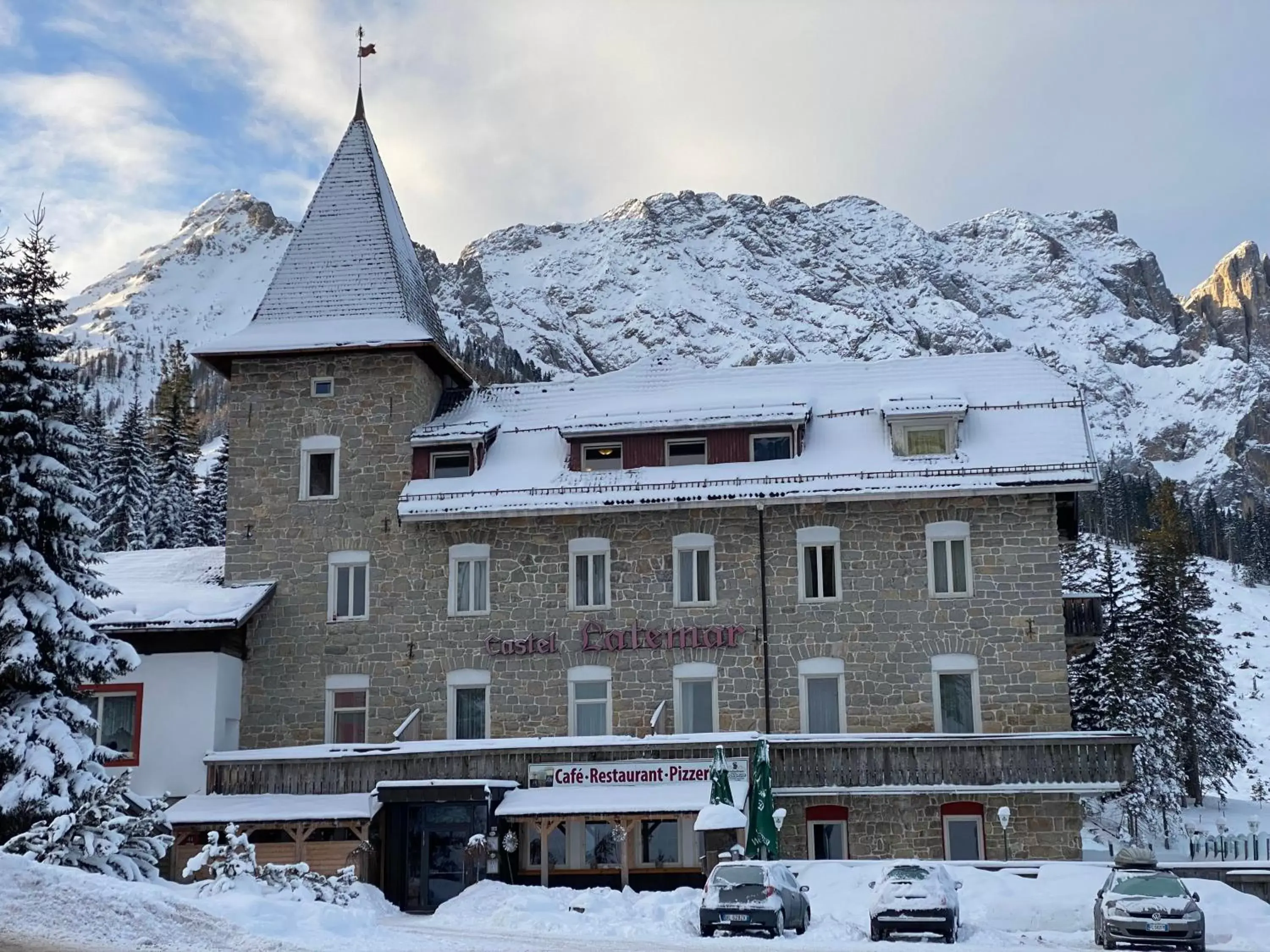 Property building, Winter in Hotel Castel Latemar