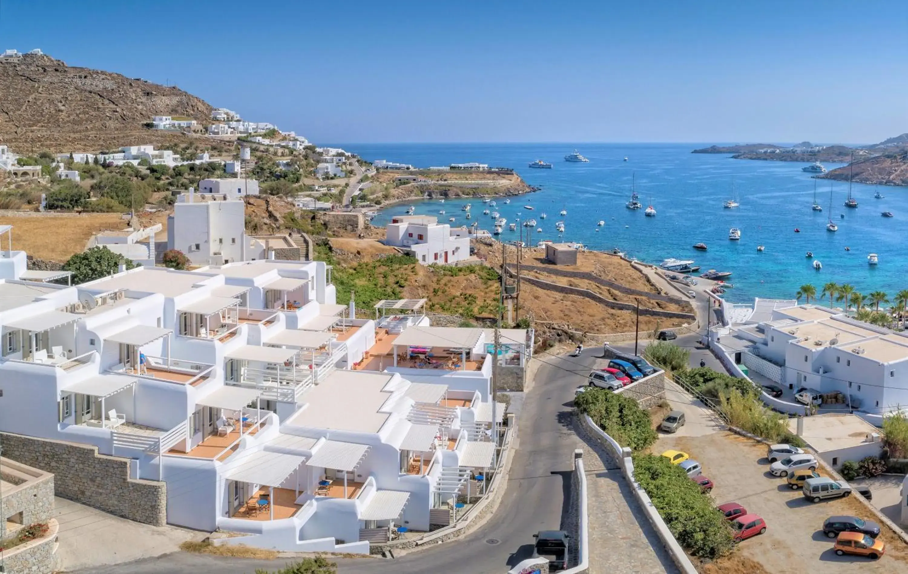 Property building, Bird's-eye View in Deliades Mykonos