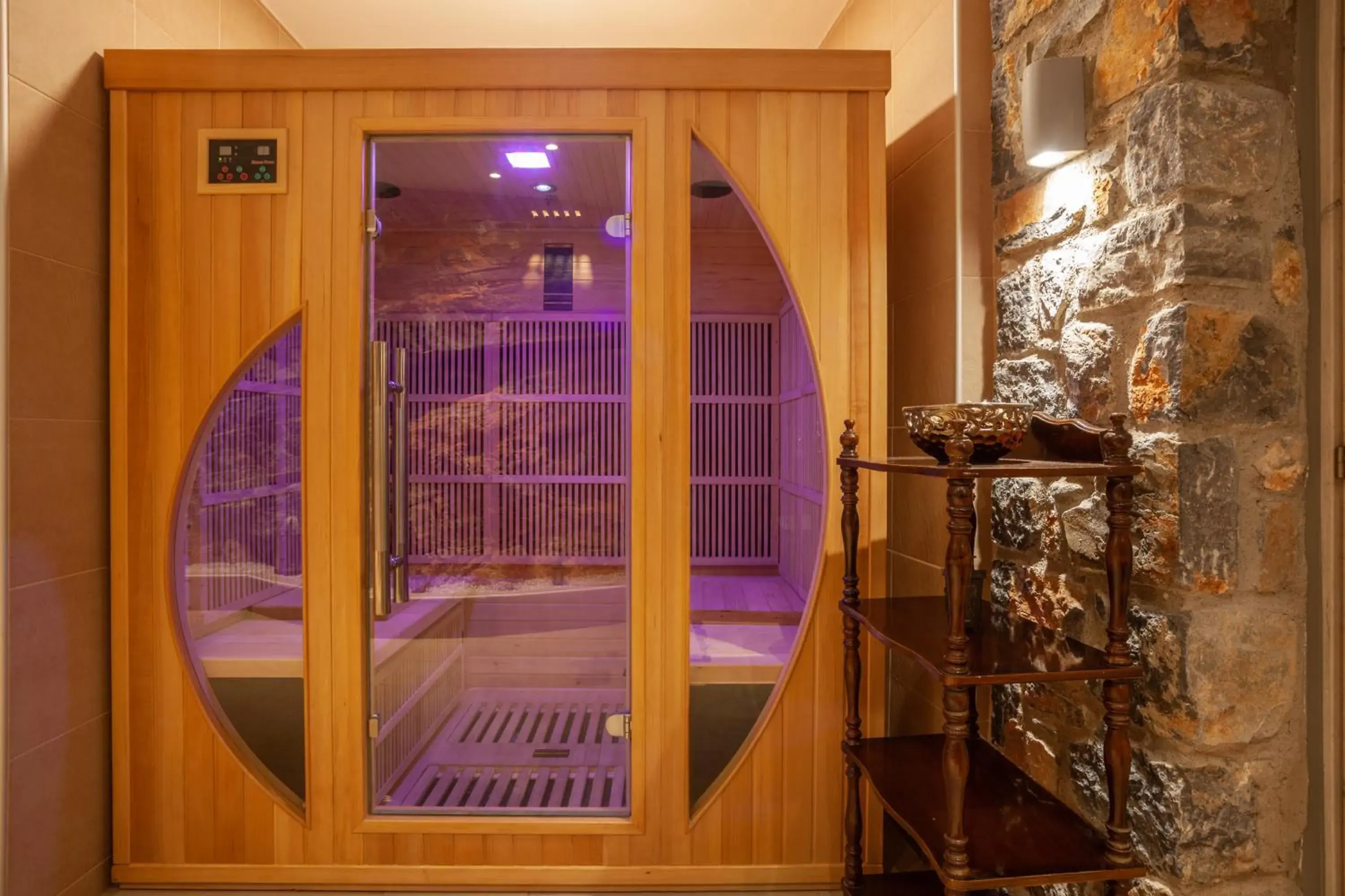 Sauna in Elounda Water Park Residence Hotel