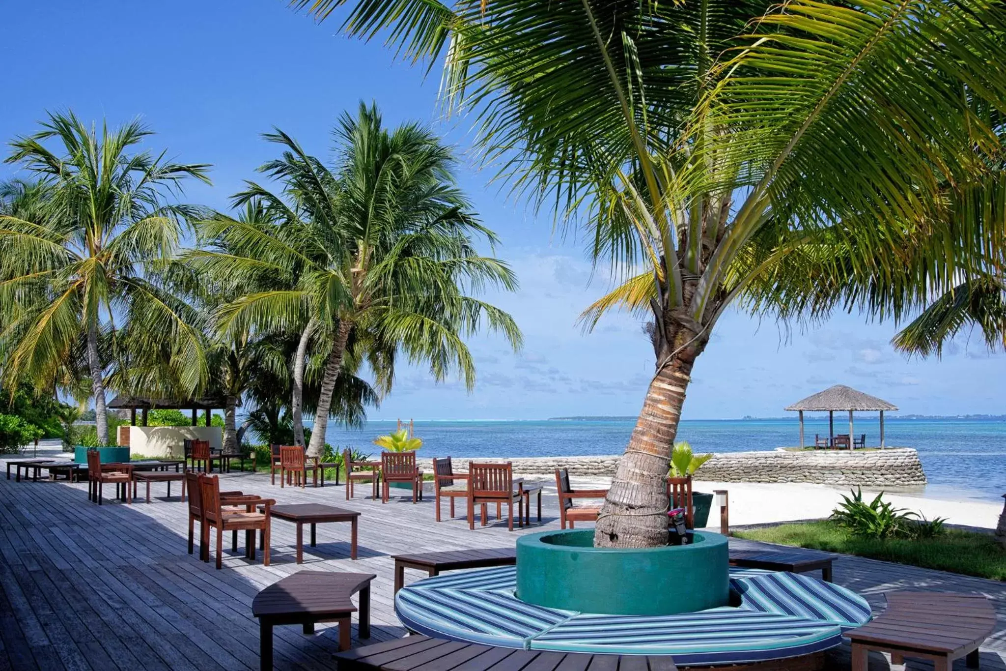 Patio, Restaurant/Places to Eat in Canareef Resort Maldives