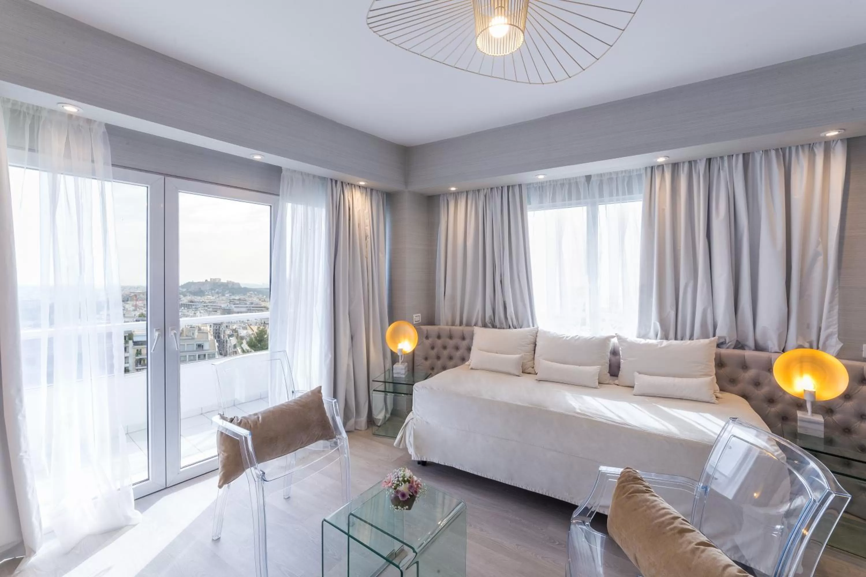 Living room, Bed in St George Lycabettus Lifestyle Hotel