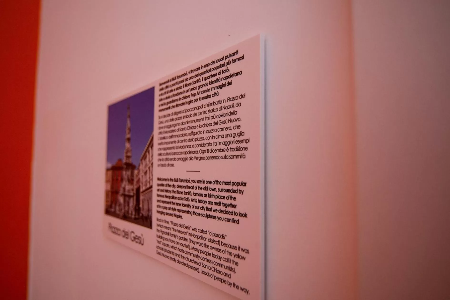 Decorative detail in B&B Tarumbò