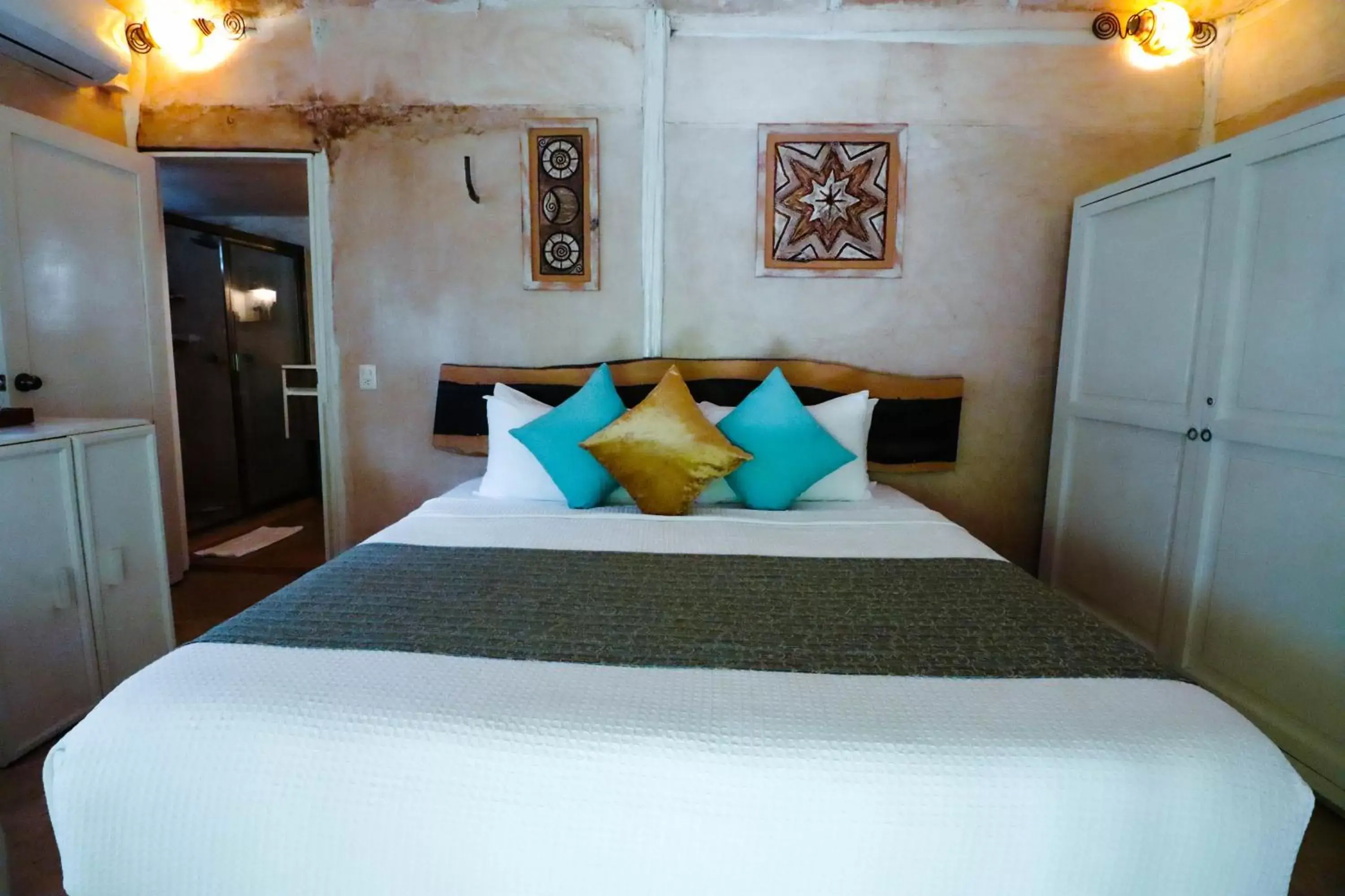 Bedroom, Bed in Villa Las Estrellas Tulum - located at the party zone