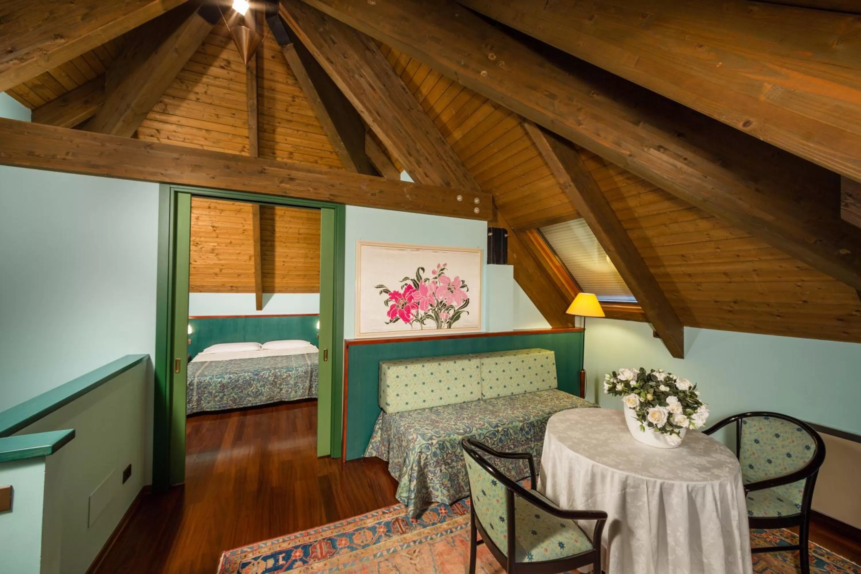 Living room, Bed in Hotel & Loisir Le Ruote