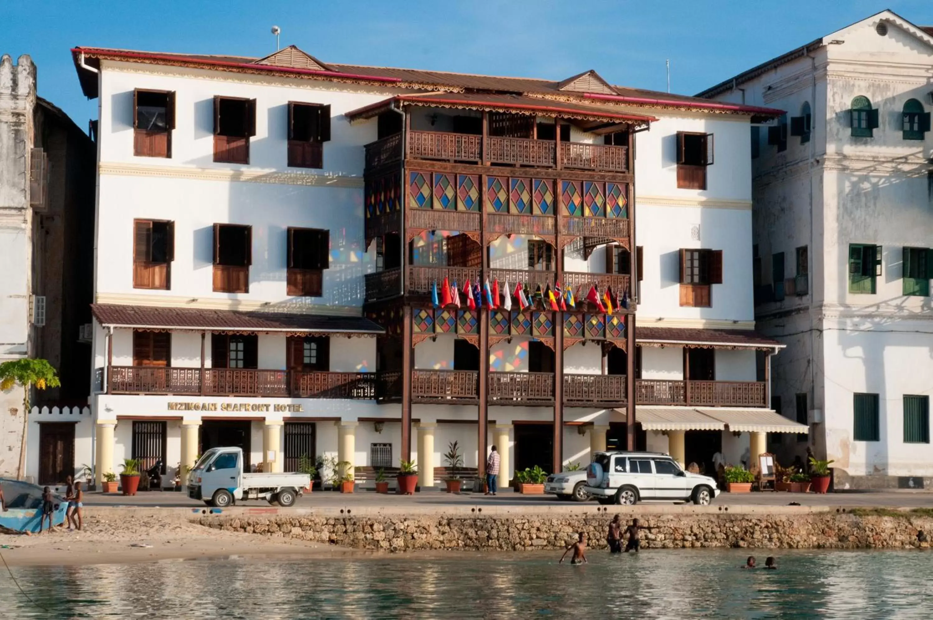 Facade/entrance, Property Building in Mizingani Seafront Hotel