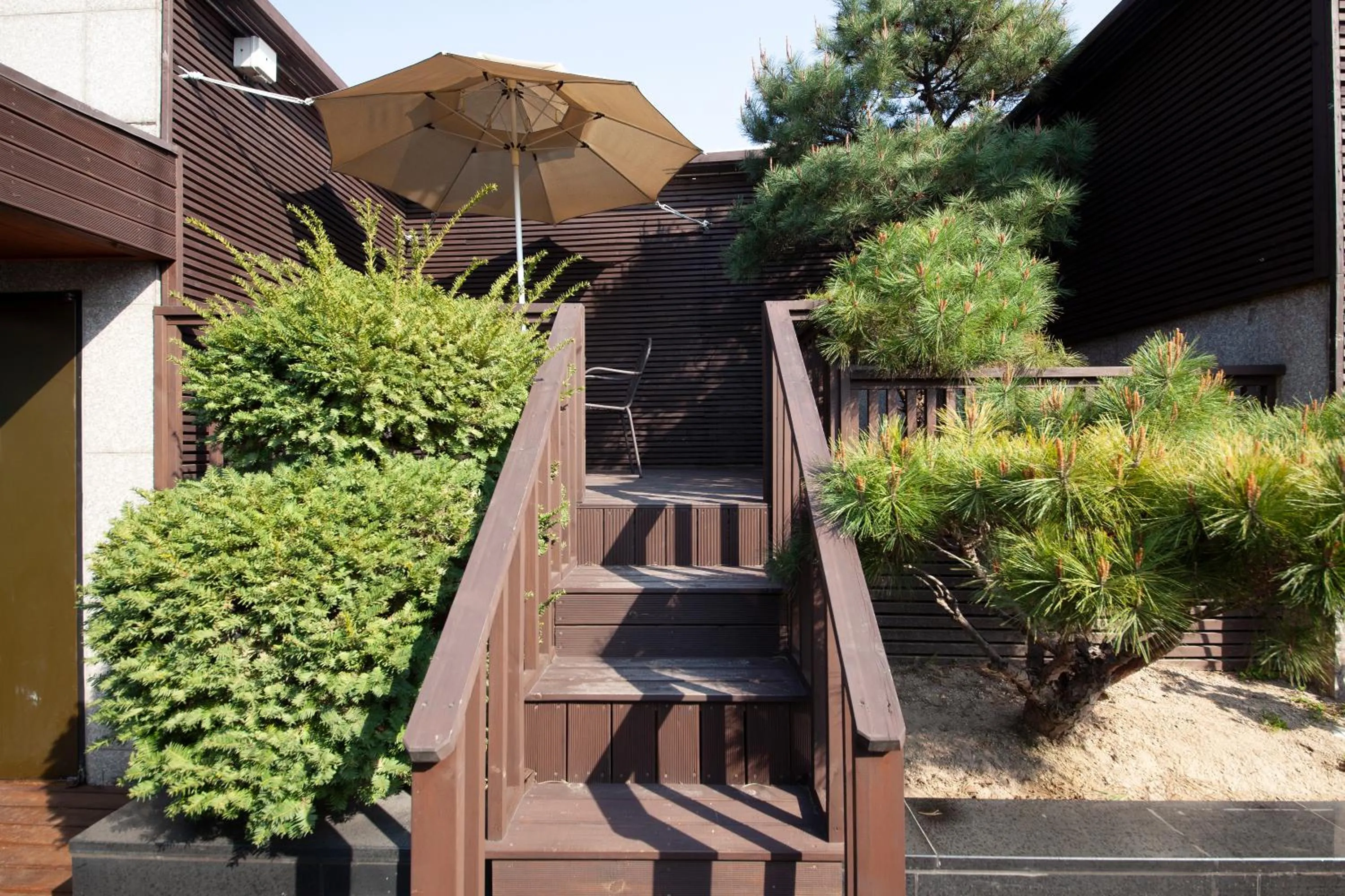 Balcony/Terrace in K-Grand Hostel Dongdaemun