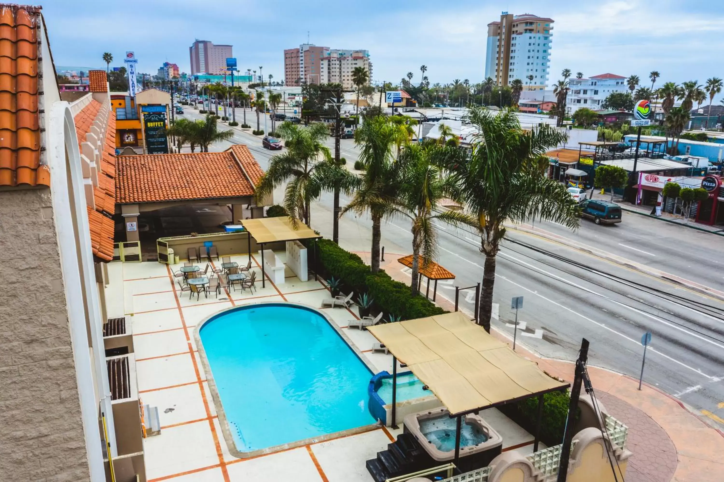 Pool View in Del Mar Inn Rosarito