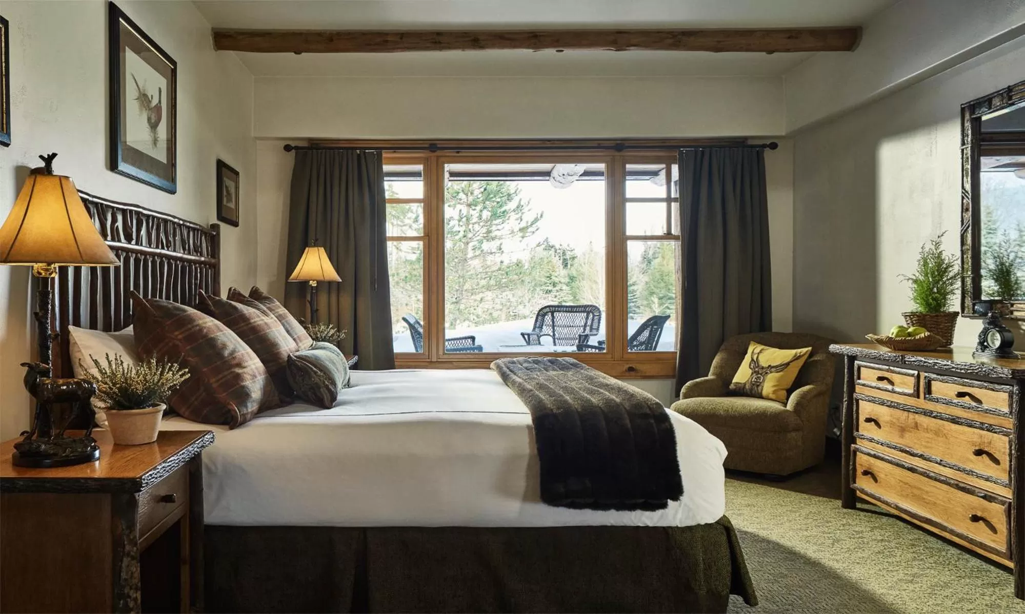 Bed in The Whiteface Lodge