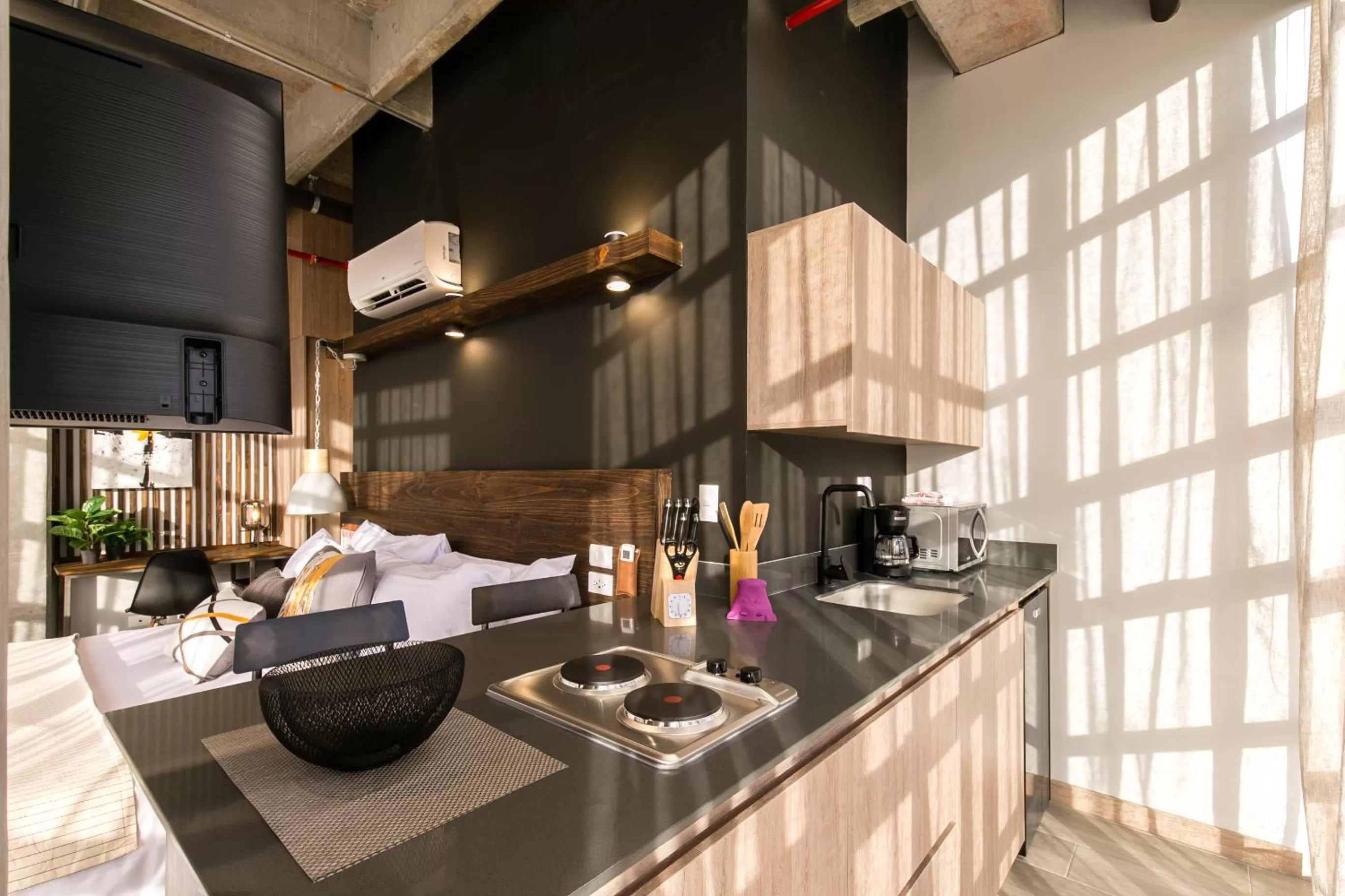 Kitchen or kitchenette in Factory Lofts Hotel