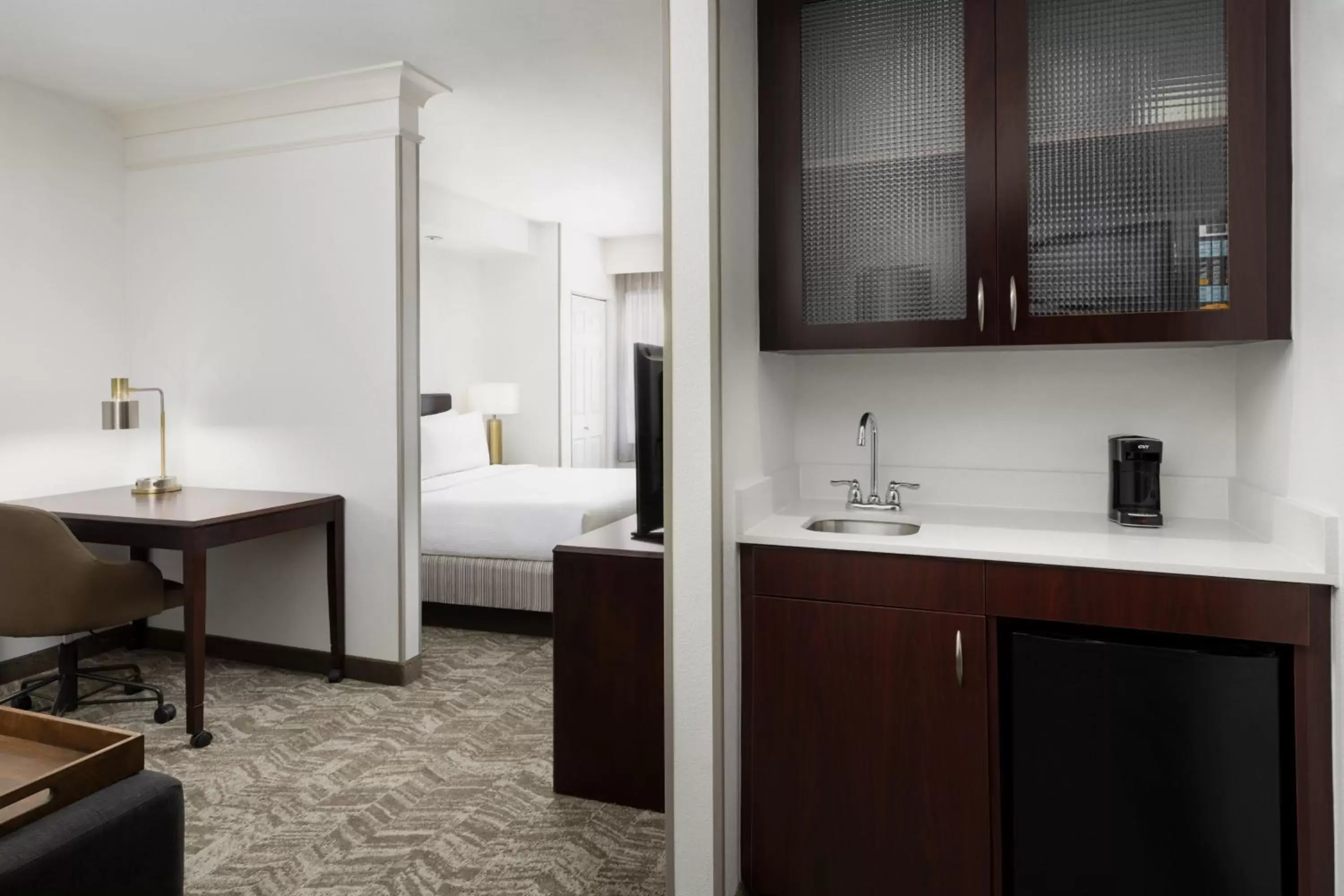 Bedroom, Bathroom in SpringHill Suites Fresno