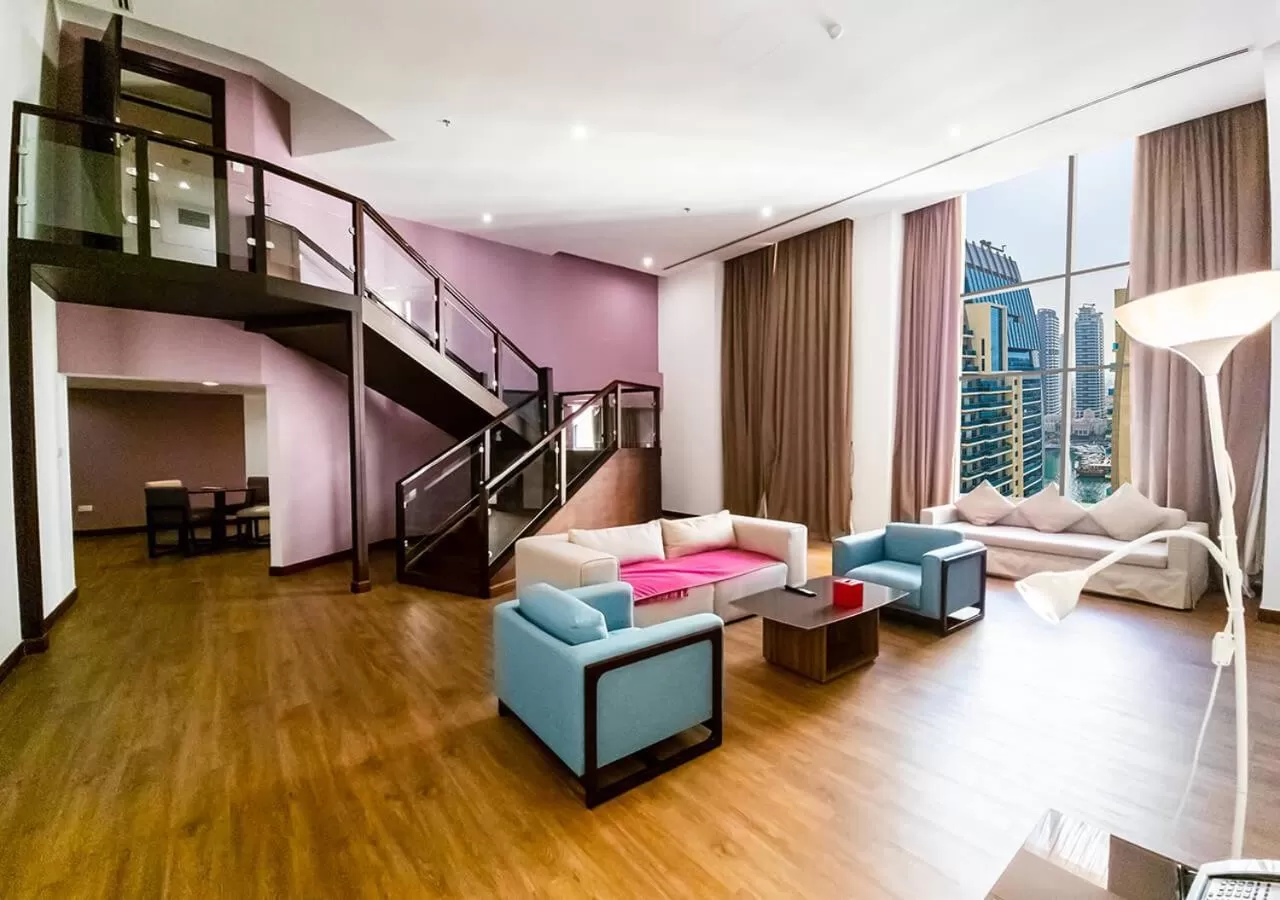 Living room in Ramada Hotel, Suites and Apartments by Wyndham Dubai JBR