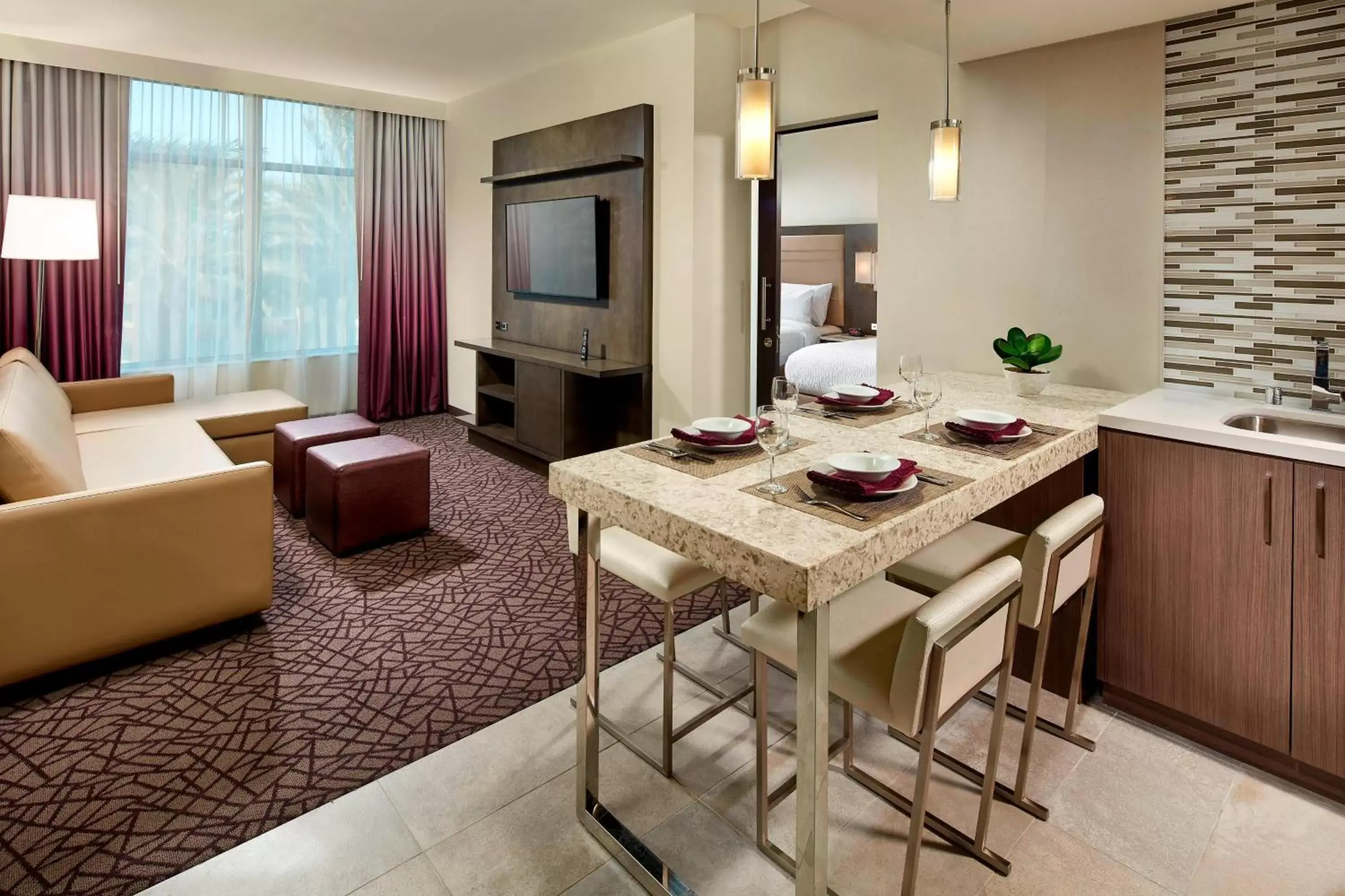 Bedroom, Dining Area in Residence Inn by Marriott at Anaheim Resort/Convention Center