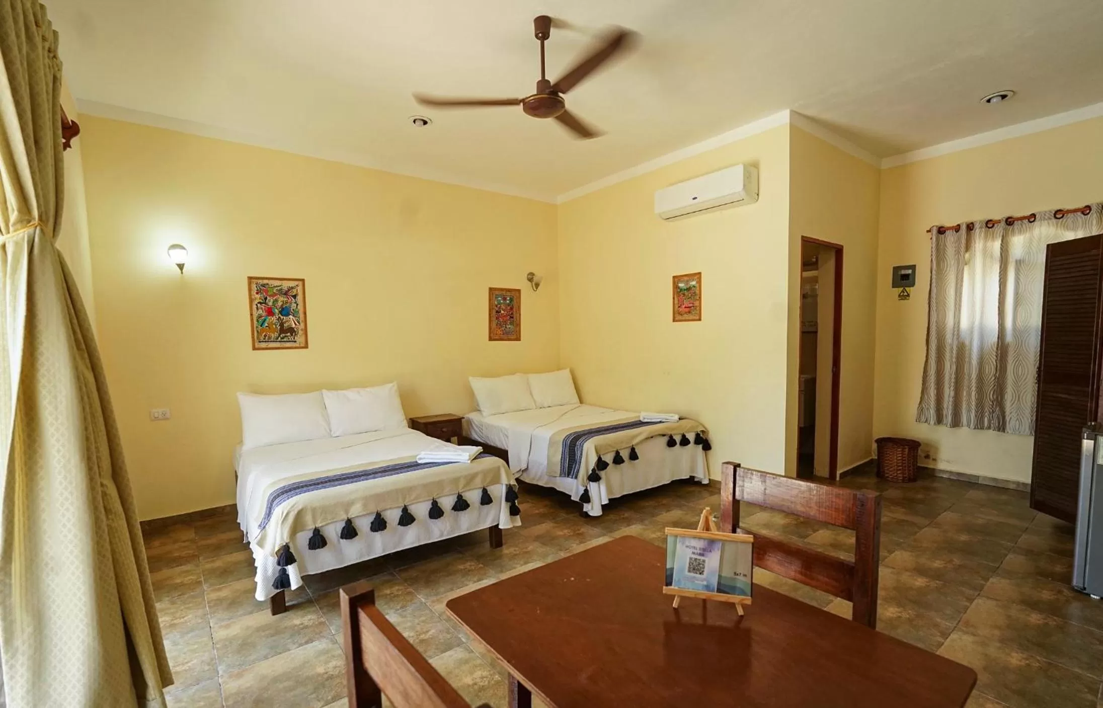 Bedroom, Bed in hotel stella maris tulum