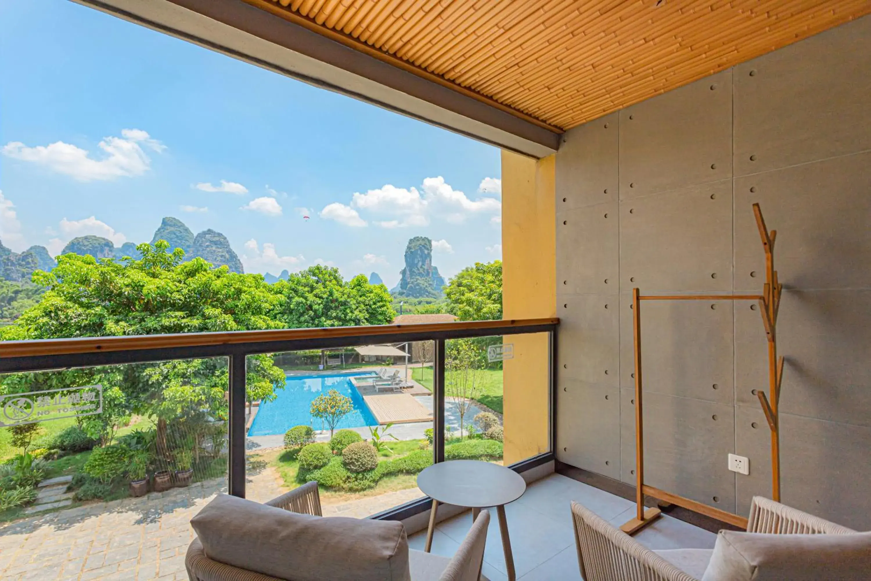 Natural landscape, Pool View in Yangshuo Zen Garden Resort