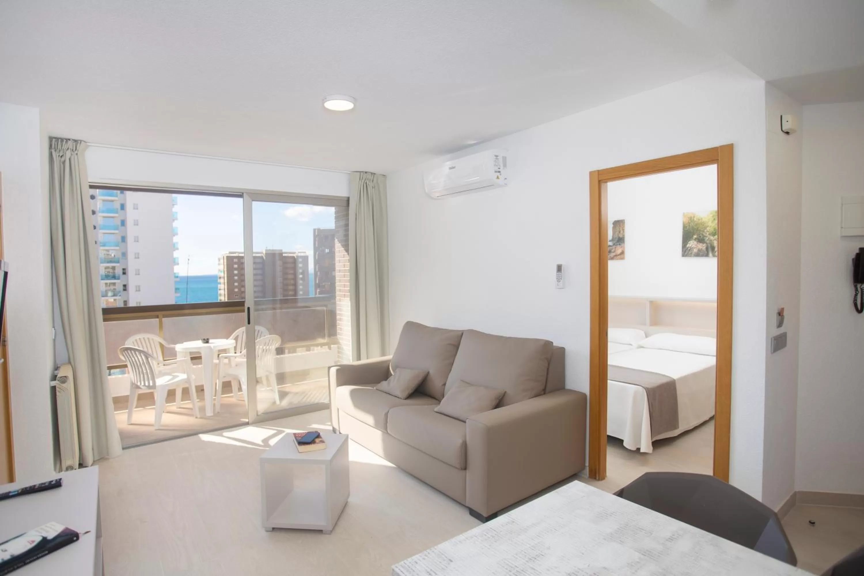 Seating area, Bed in Aparthotel BCL Levante Club