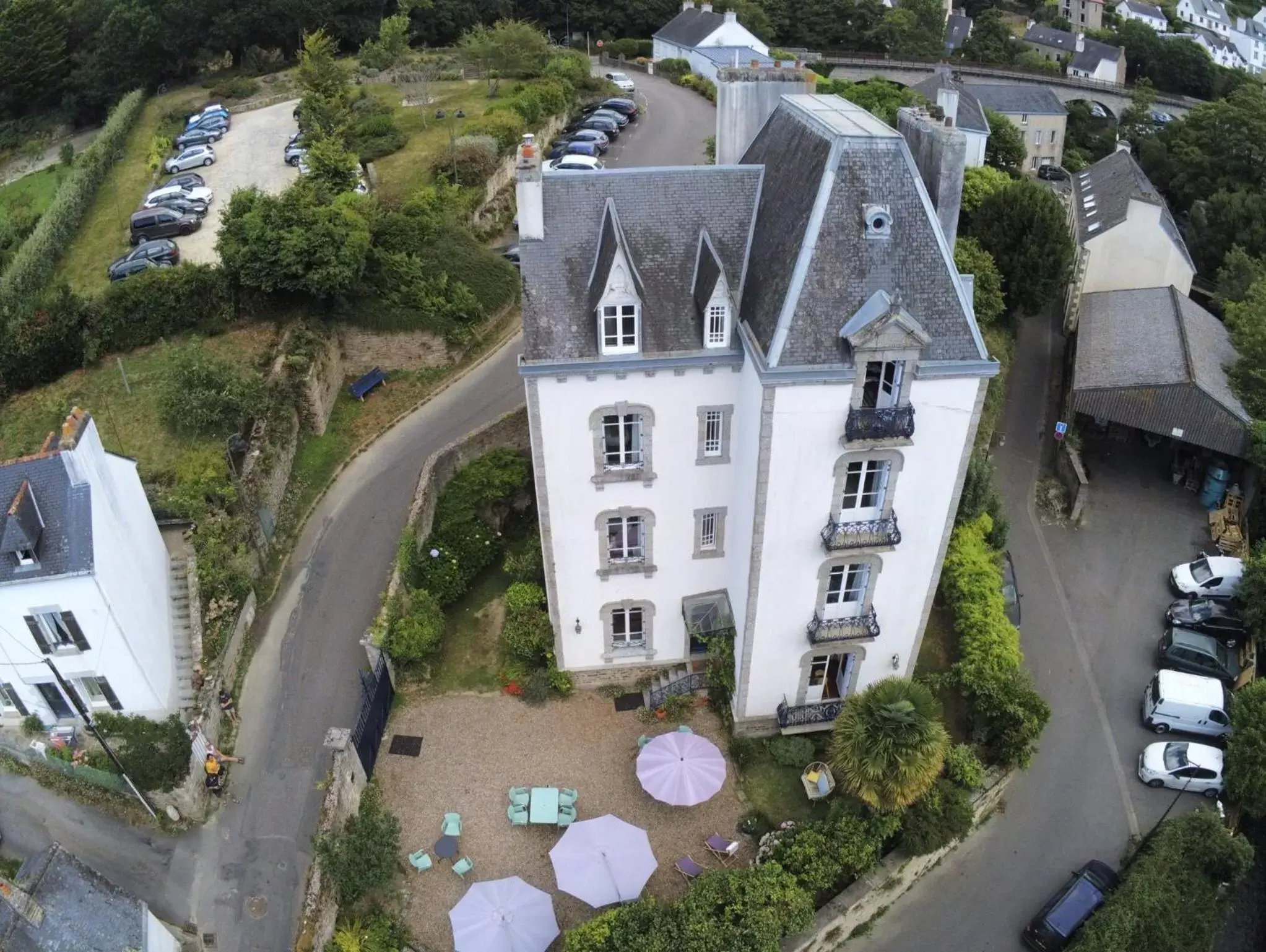 Facade/entrance, Bird's-eye View in Maison Castel Braz