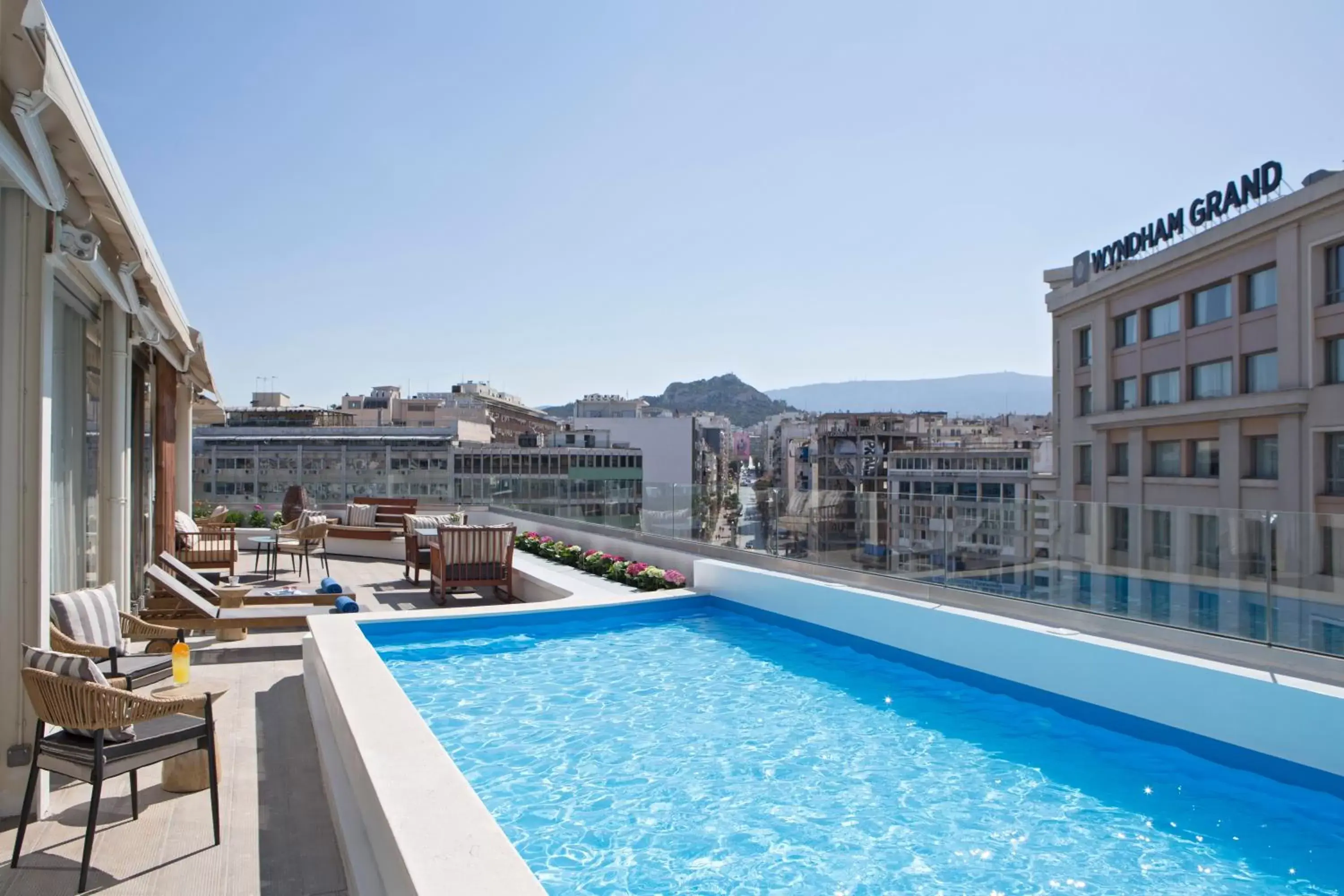 Balcony/Terrace, Swimming Pool in Wyndham Athens Residence