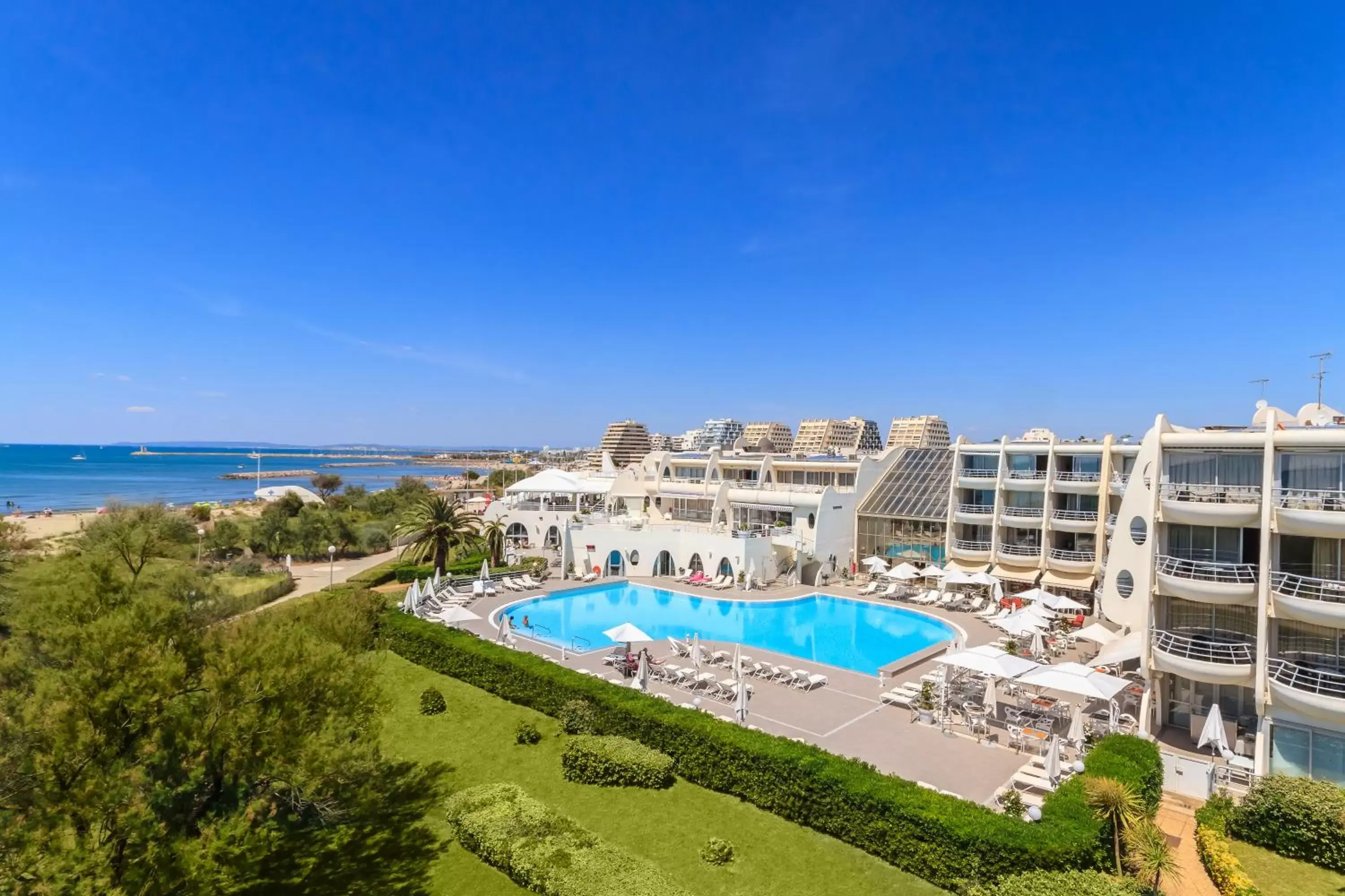 Bird's eye view, Pool View in Hôtel Les Corallines – Thalasso & Spa